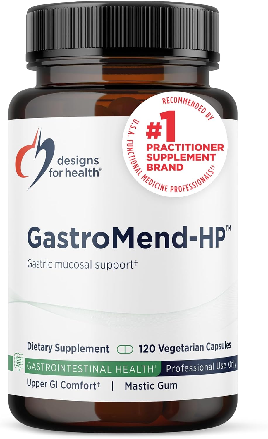 Designs for Health GastroMend HP - Gut Health Supplements - Gut Mucosa Support with Mastic Gum + DGL Licorice + 'Vitamin U' - May Help Occasional