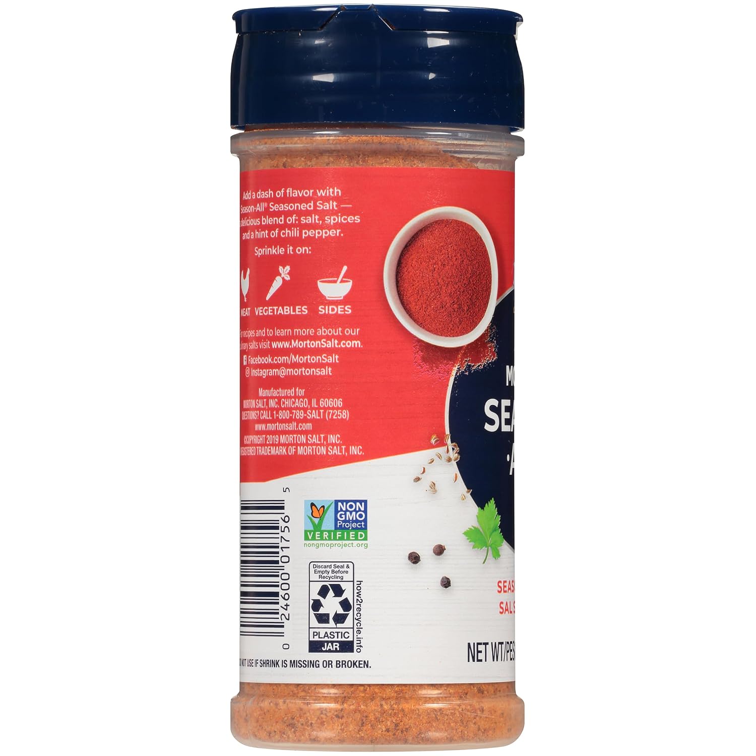 Morton Season All Purpose Seasoning, Seasoned Salt, 8 Ounce | Spices and Seasonings with Black Pepper, Onion and Garlic, Hint of Chili Pepper, Beef