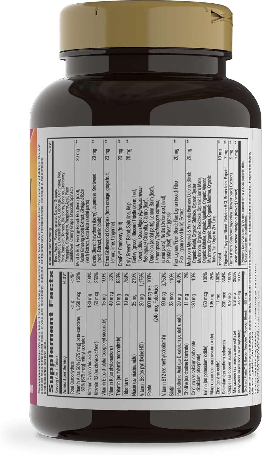 Nature's Way Alive! Women's 50 Plus Ultra Potency Multivitamin, 60 ct | Complete and High Potency Formula with Vitamin D3, C, E, and Methylated B12; Supports Heart, Brain, and Bone Health*.