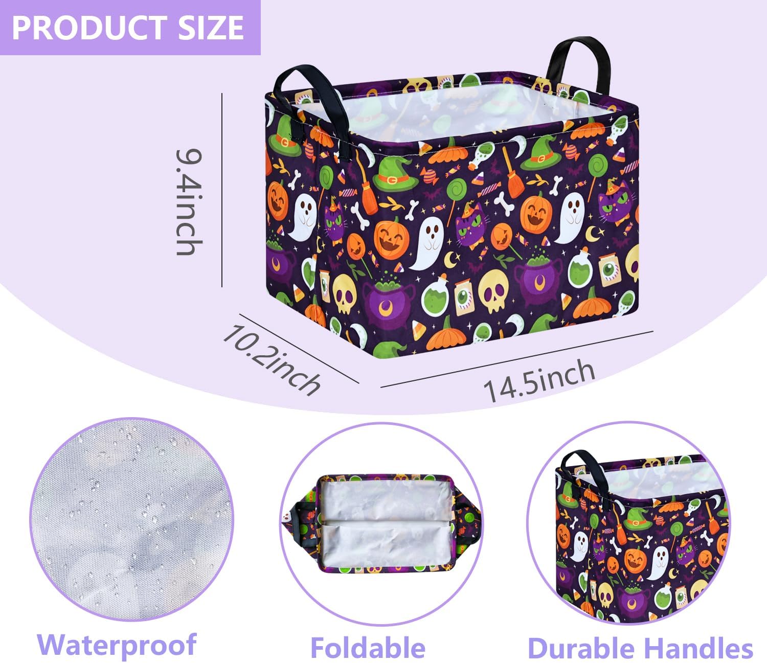 Kid Storage Basket Gift Shelf Basket Toy Storage Bin, Nursery Basket Organizer Box for Children Room Deco With Handles (Grey deer)