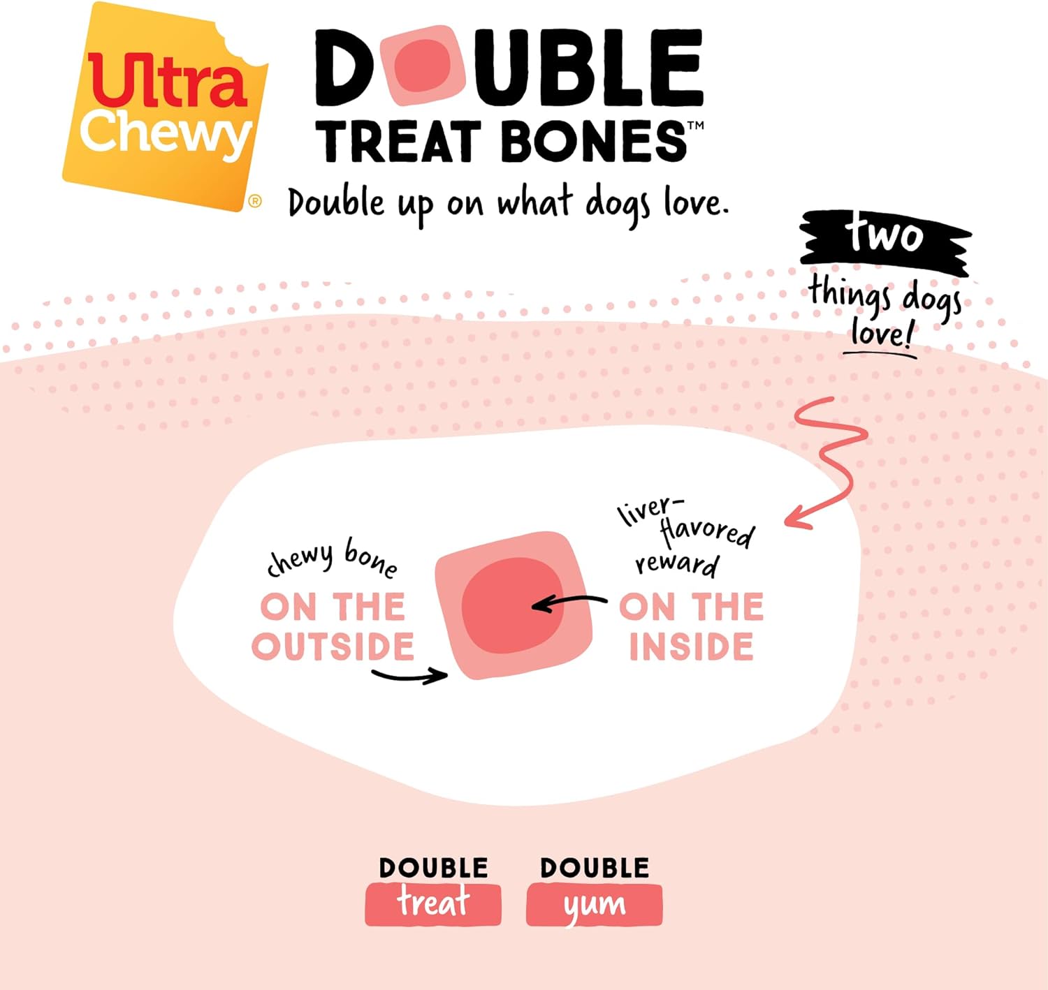 Ultra Chewy Chicken Double Treat Bones, 12 Count