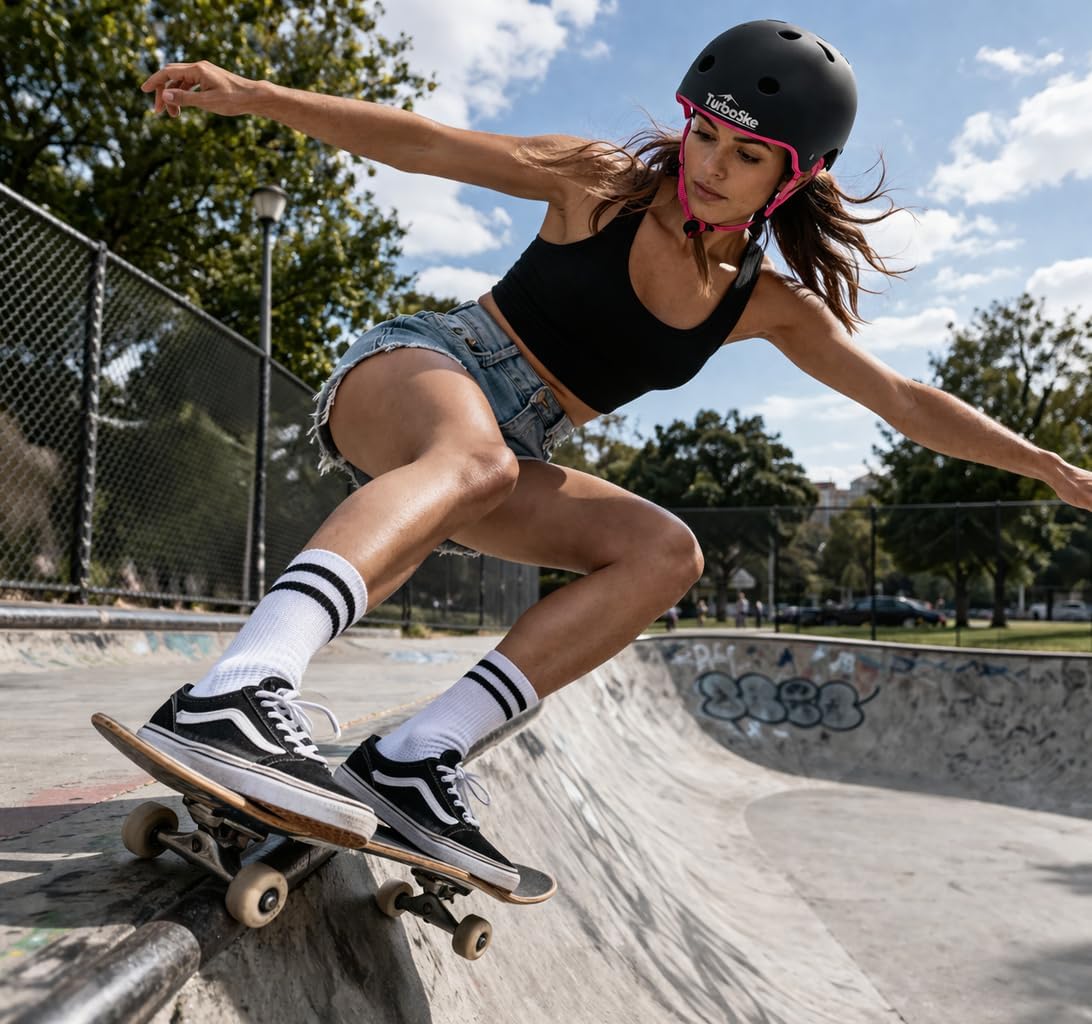 Skateboard Helmet,BMX Bike Multi-Sport Helmet for Youth,Men Women