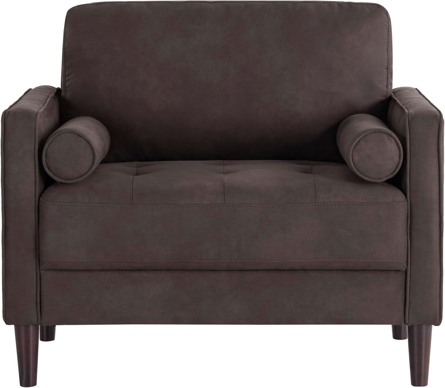 Studio Living® Lexington 39.4" Arm Chair, Mid-Century Modern, Pocket Coil Comfort, Easy Assembly, Woven Fabric, Navy Blue