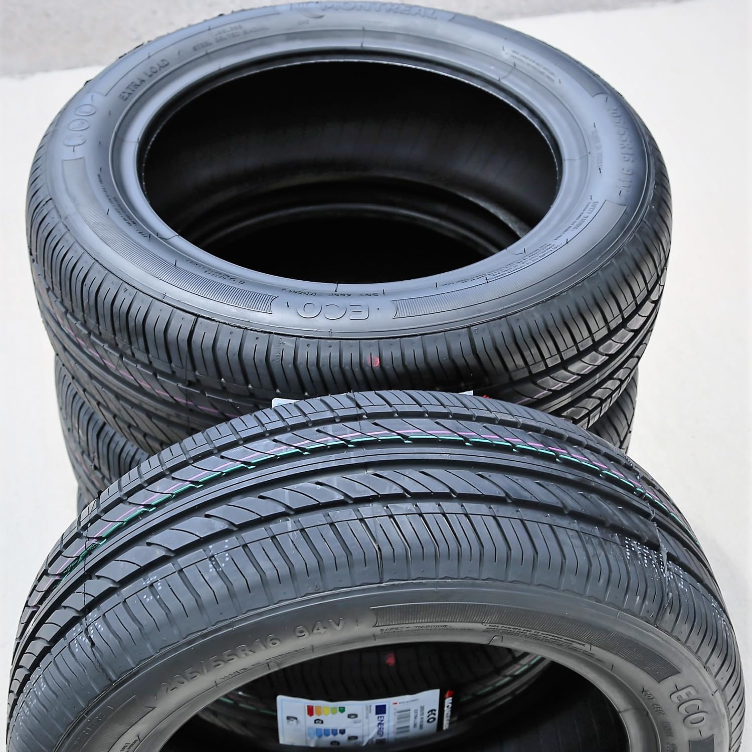 Montreal Eco All-Season Touring Radial Tire-205/55R16 205/55/16 205/55-16 94V Load Range XL 4-Ply BSW Black Side Wall