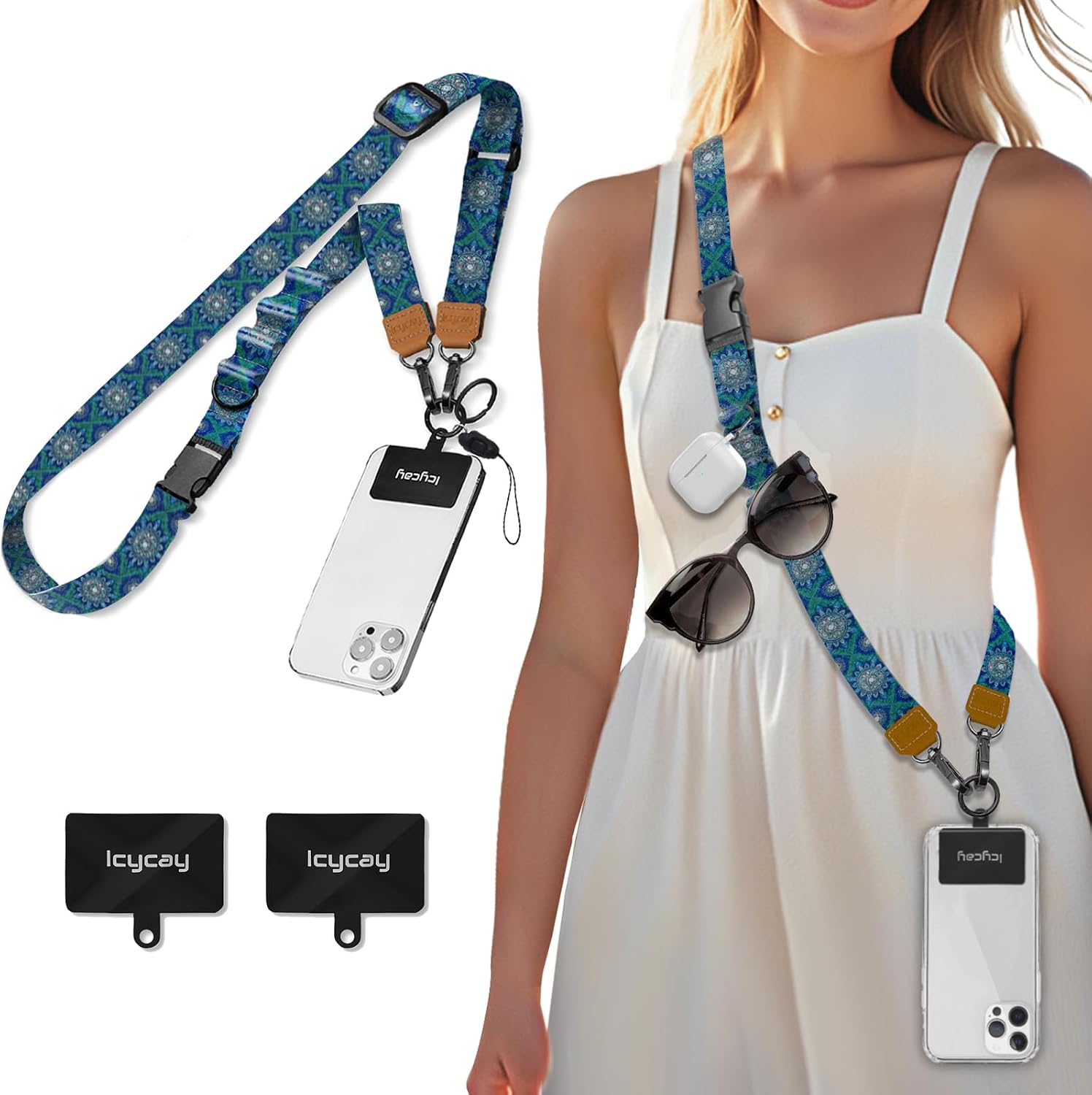 Icycay Phone Lanyard Crossbody Strap Neck Adjustable Teacher Women Cat