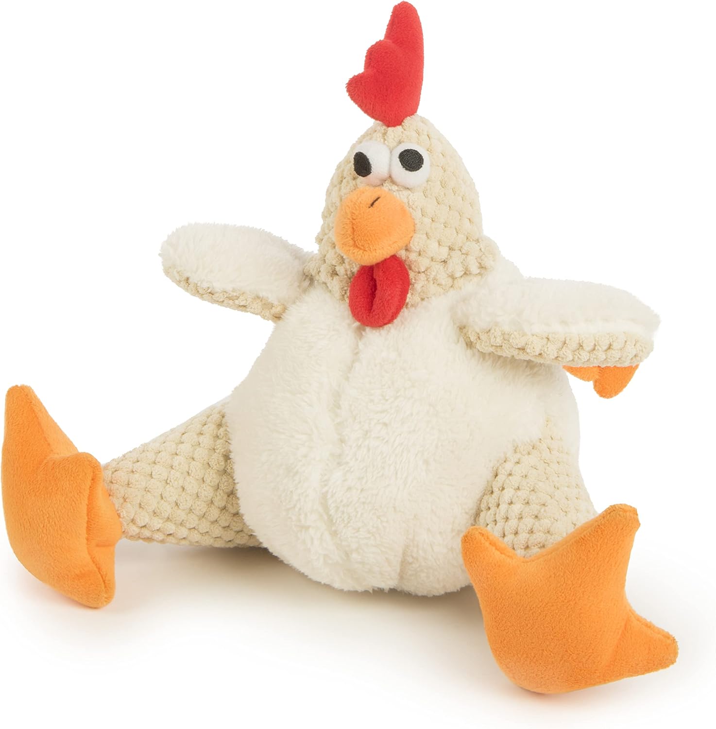 goDog Checkers Just for Me Skinny Cow Squeaky Plush Dog Toy, Chew Guard Technology - White, Mini