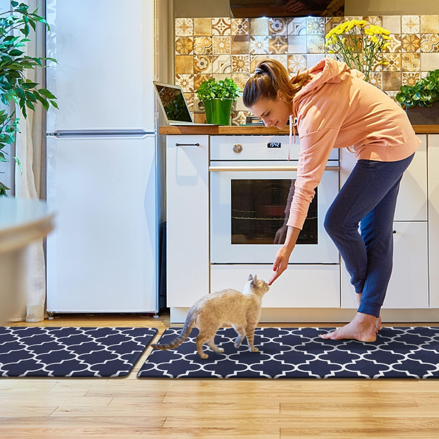 KMAT Kitchen Mat Set of 2,Cushioned Anti-Fatigue Kitchen Mats for Floor