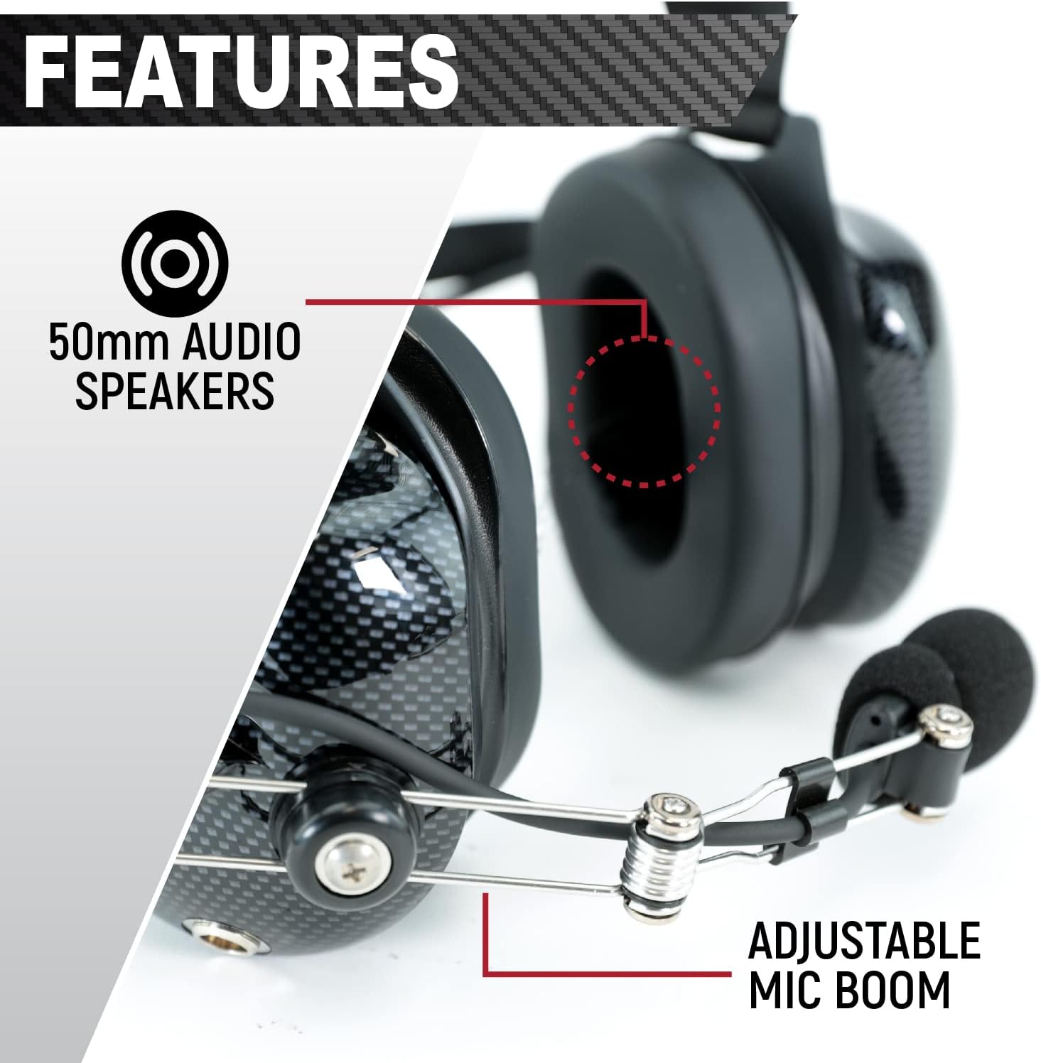 Rugged Radios H41 Behind-the-Head Racing & Industrial Headset | 24dB NRR with Dynamic Noise-Canceling Mic, Clear Hear Speakers, Volume Control