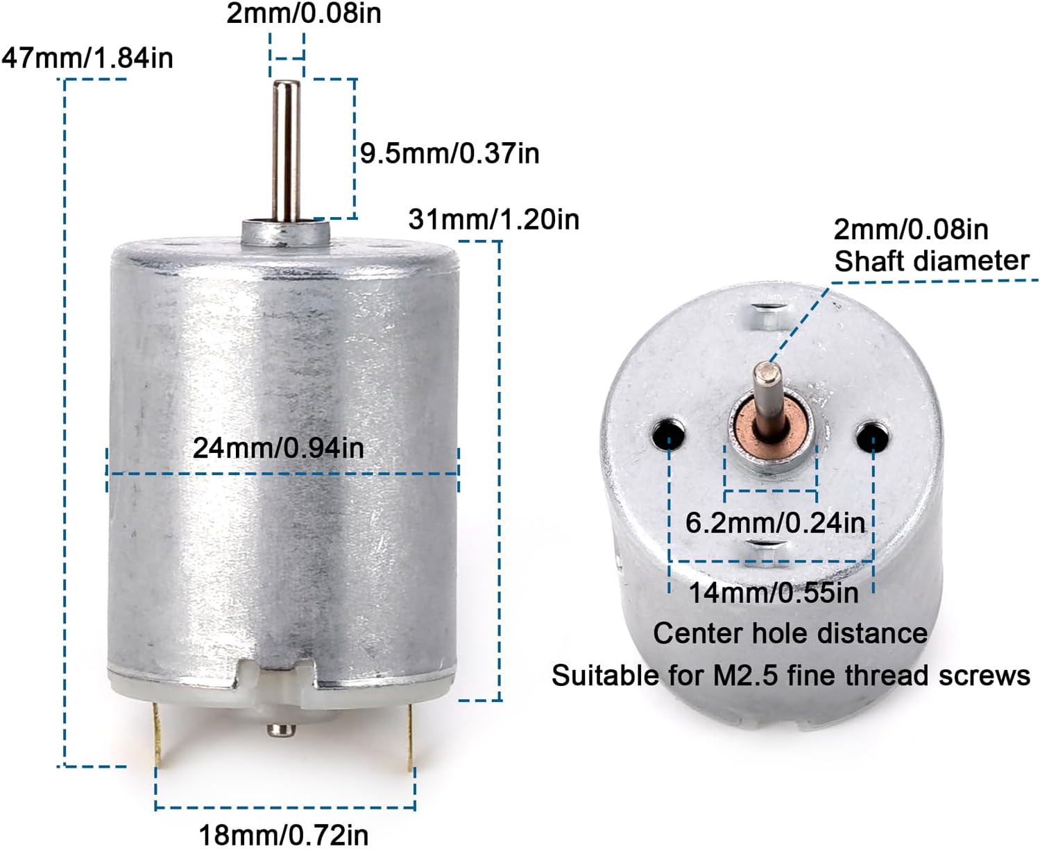 Dc Motor 3V-12V 280 Micro Motor 42 x 24 mm for RC Boat Model Toys Diy (Pack of 5)