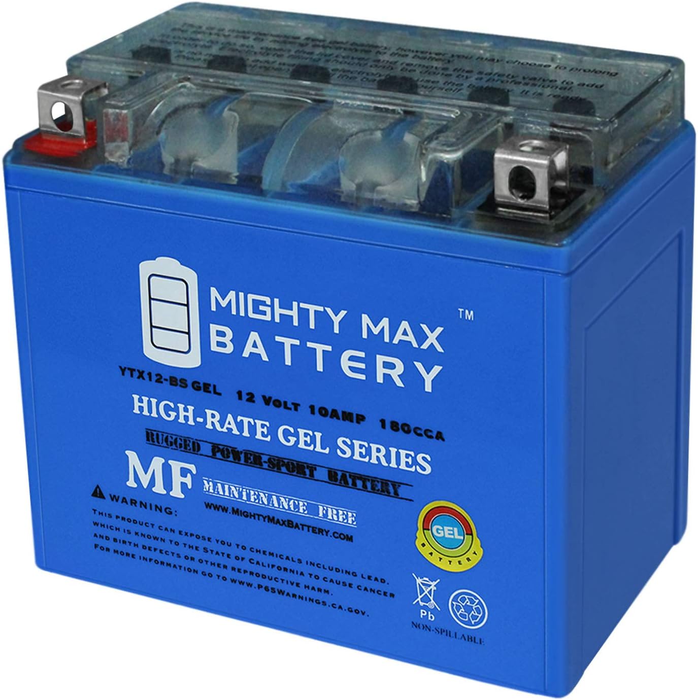 Mighty Max Battery YTX20L-BS GEL -12 Volt 18 AH, GEL Type, 270 CCA, Rechargeable Maintenance Free SLA AGM Motorcycle Battery