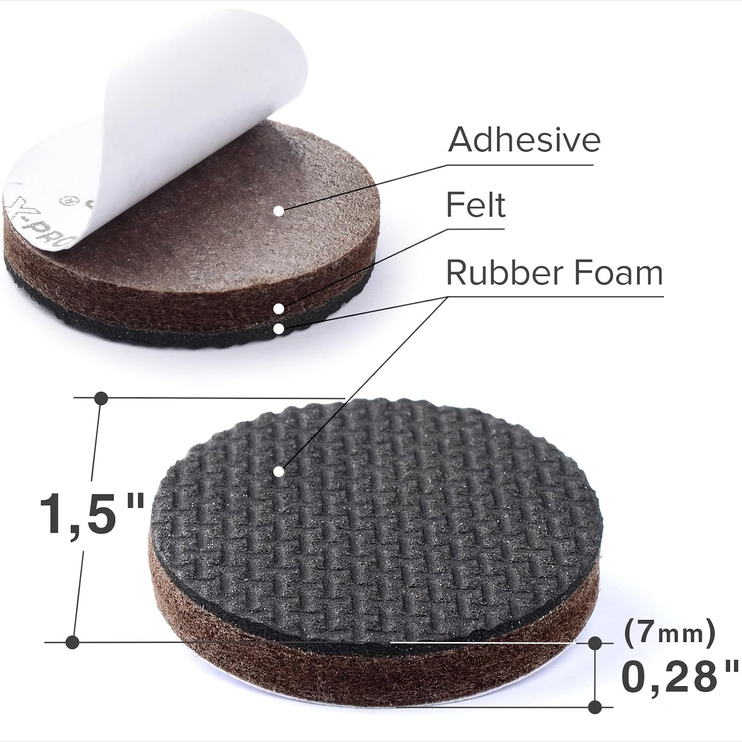 X-PROTECTOR Non Slip Furniture Pads – 12 Premium Furniture Grippers 3"! | Best SelfAdhesive Rubber Feet Furniture Feet – Ideal Non Skid Furniture Pad Floor Protectors – Keep Furniture in Place!