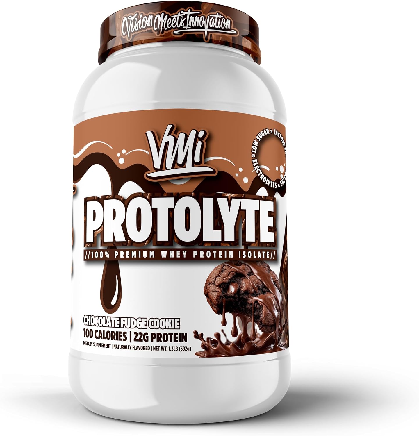 VMI Sports | ProtoLyte Whey Isolate Protein Powder | Low Calorie Whey for Weight Loss and Muscle Gain | Digestive Enzymes | Non-GMO (1.6 lb, Chocolate Fudge Cookie) | Premium whey isolate protein powder for smooth mixing in shakes smoothies and convenien…