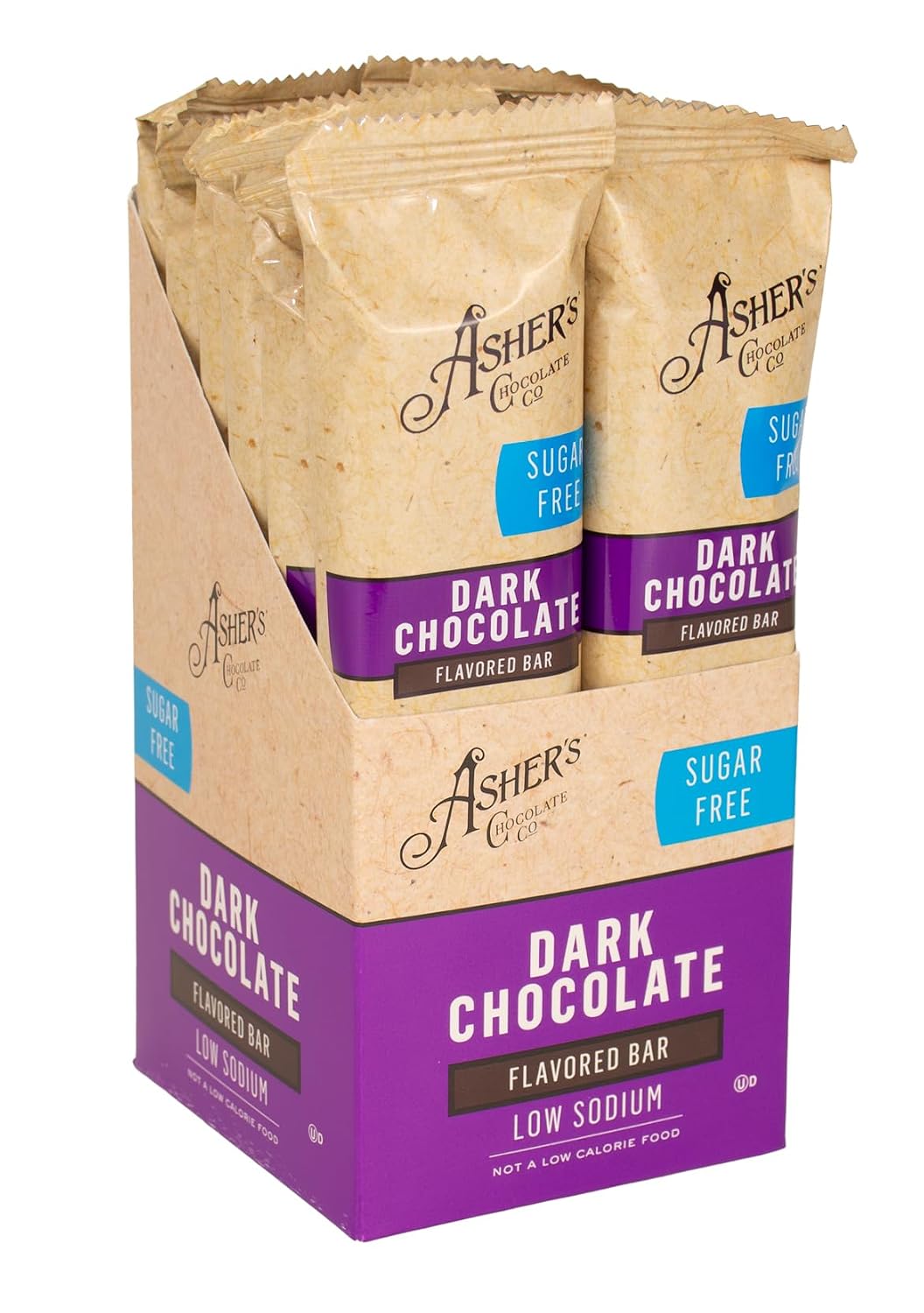 Asher's Chocolates, Sugar Free Bars, Diabetic Friendly, Small Batches of Kosher Chocolate, Family Owned Since 1892, Keto Chocolate (12 Bars