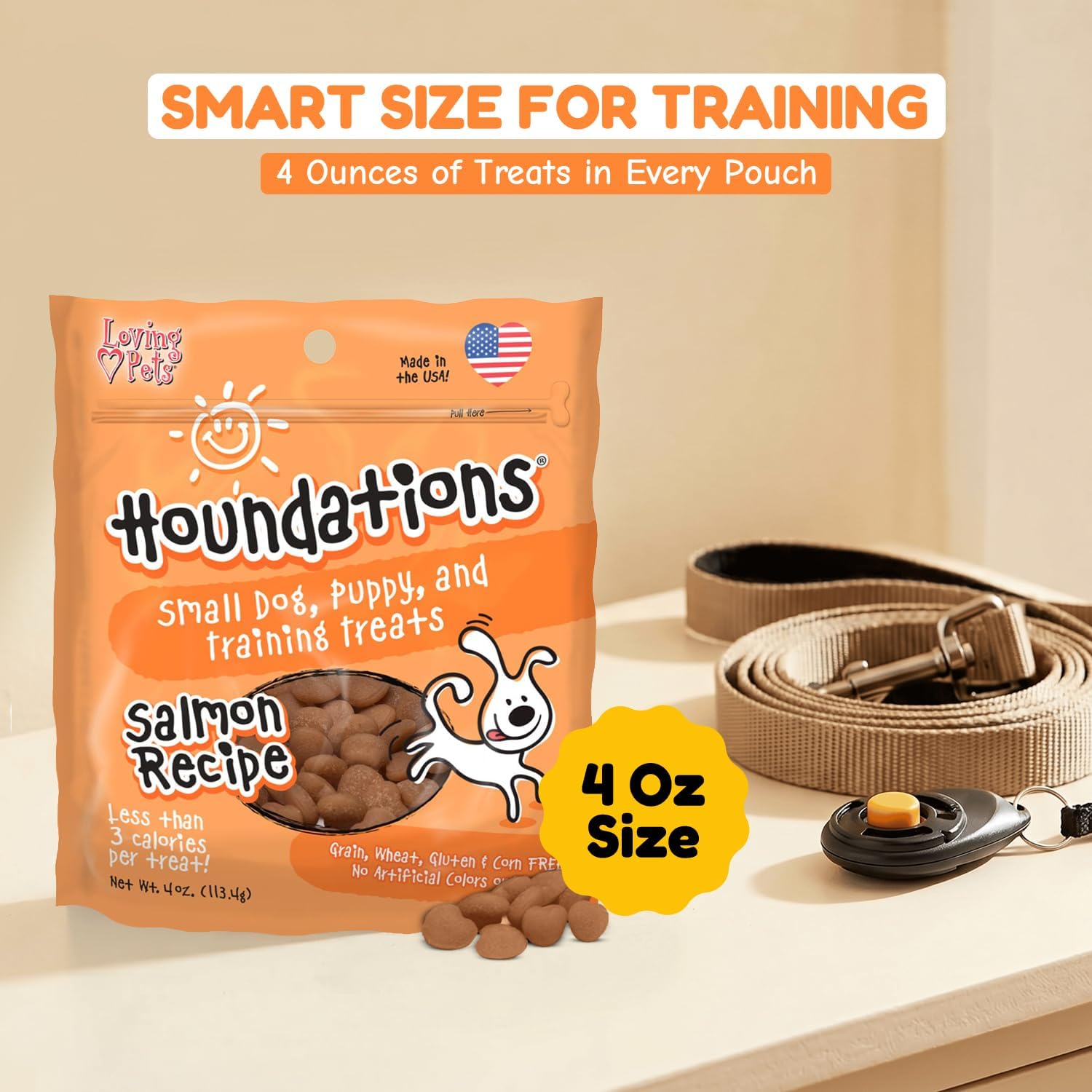Loving Pets Houndations Chicken Dog Training Treats | All Natural | 2.6 Calories Per Treat | Grain-Free, Wheat-Free, Gluten-Free & Corn-Free | for Small Dogs & Puppies, 4 oz