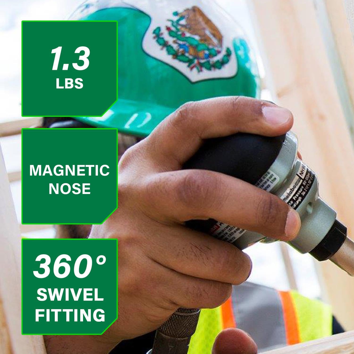 Metabo HPT Palm Nailer, Magnetic Nose 360° Swivel, Joist Hangers, NH90AB