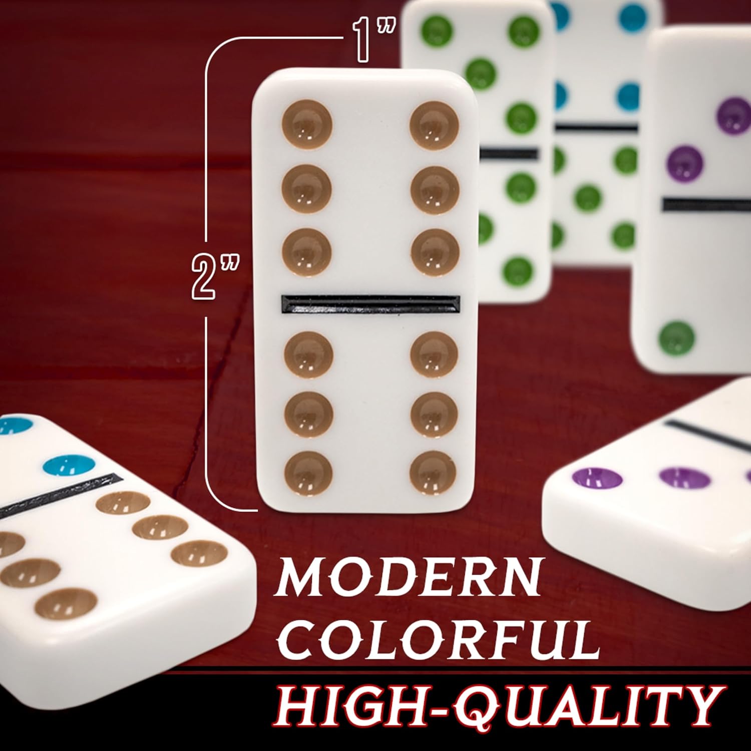 Front Porch Classics | Mexican Train Domino Set in Wooden Collector Box from Front Porch Classics for 2 to 8 Players Ages 8 and Up