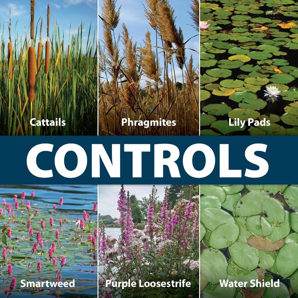 Airmax Shoreline Defense Emergent Weed Control Herbicide, 1 Quart | Concentrated glyphosate treatment controls phragmites, pond grass & cattails in aquatic shoreline areas