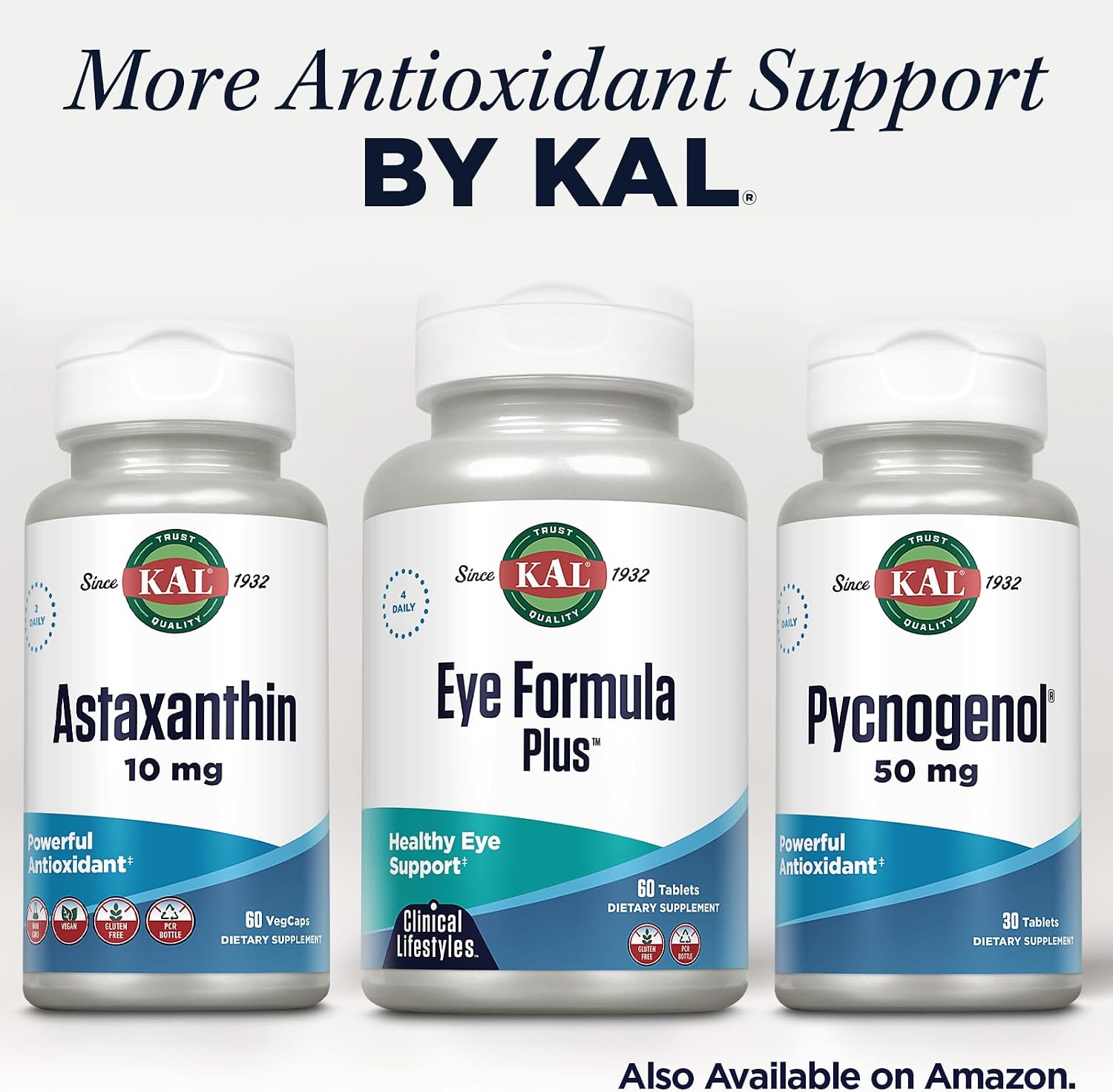 KAL Eye Formula Plus, 60 Tablets | Eye & Vision Support, Lutein, Zeaxanthin, Bilberry & Goji Extracts, 15 Servings, Lab Verified