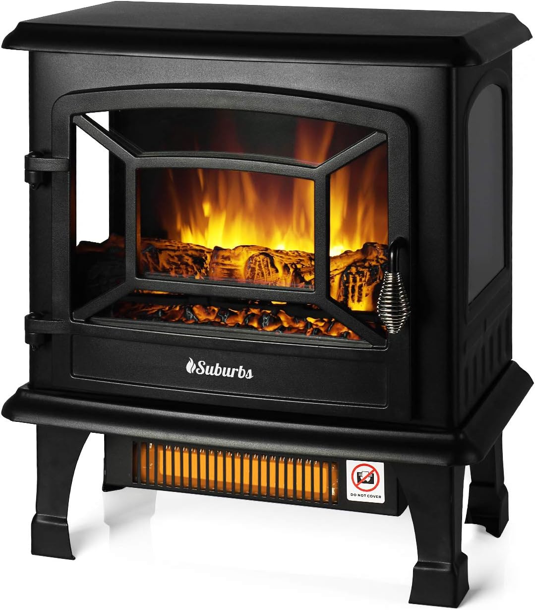 TURBRO Suburbs TS20 Electric Fireplace Heater, Freestanding Fireplace Stove with Realistic Dancing Flame Effect - CSA Certified - Overheating Safety Protection - Easy to Assemble - 20" 1400W Black