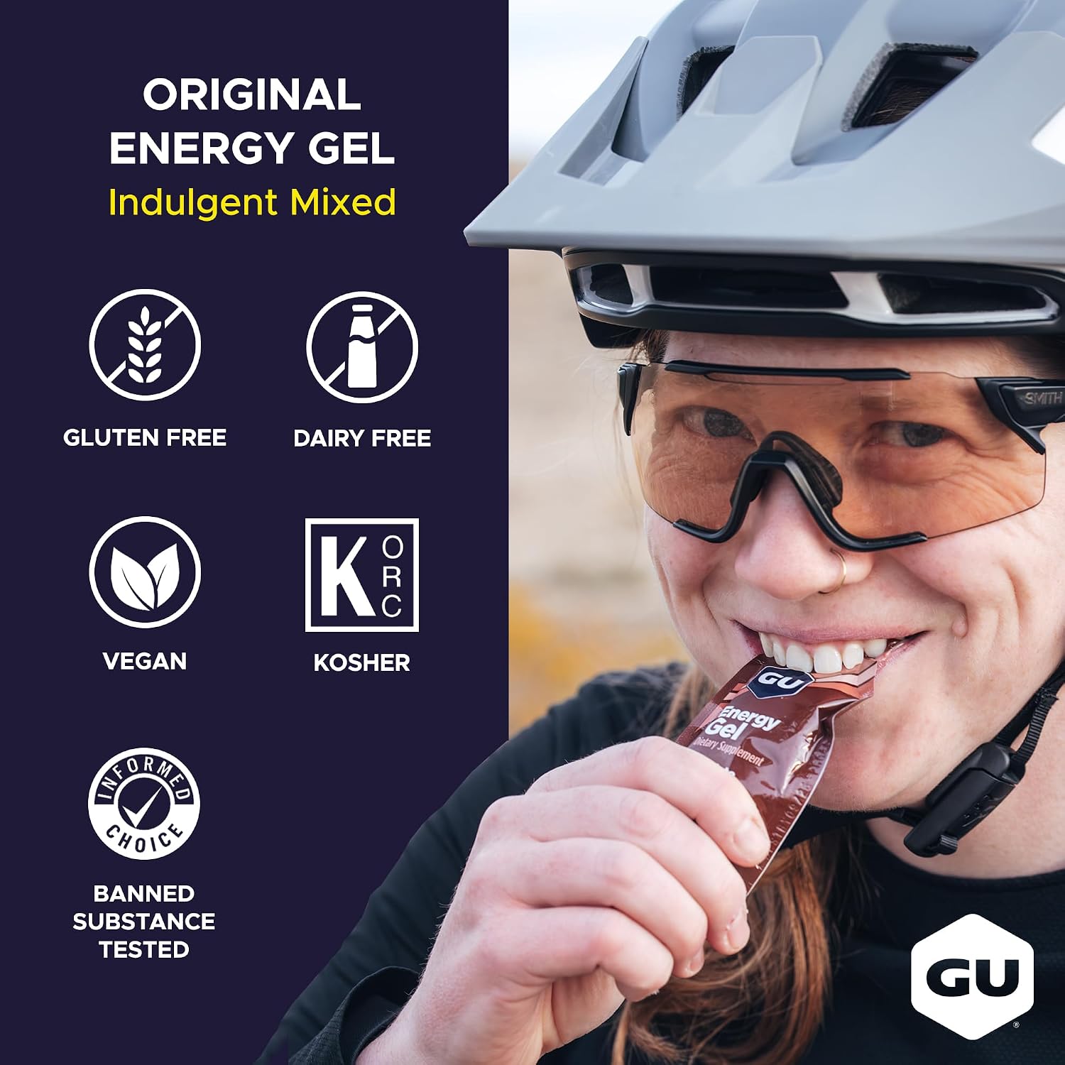GU Energy Original Sports Nutrition Energy Gel, Vegan and Dairy-Free On-the-Go Energy for Any Workout, Vanilla Bean, 8-Count