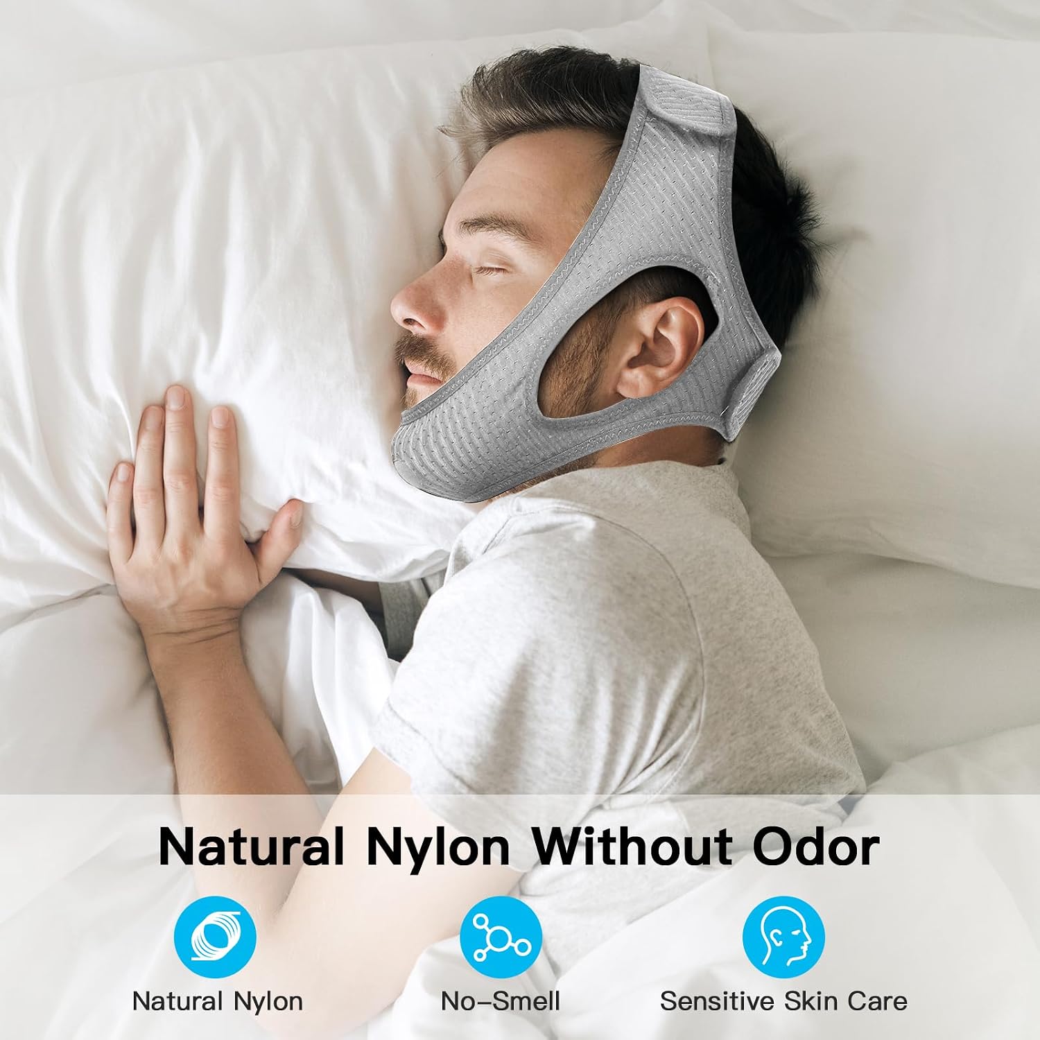 Vosaro Anti Snoring Chin Strap for Men & Women, Black