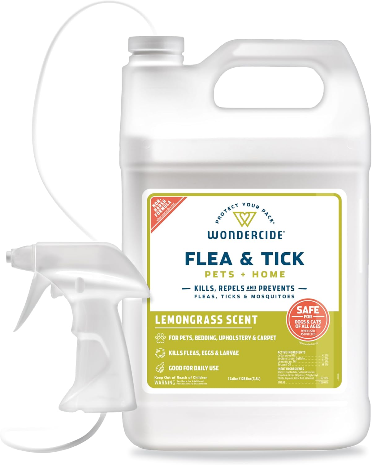 Wondercide Flea Tick & Mosquito Spray for Pets & Home - Cedarwood 16 fl oz | With Natural Essential Oils - Killer, Control, Prevention, Treatment of Fleas & Ticks for Dogs and Cats - Pet & Family Safe