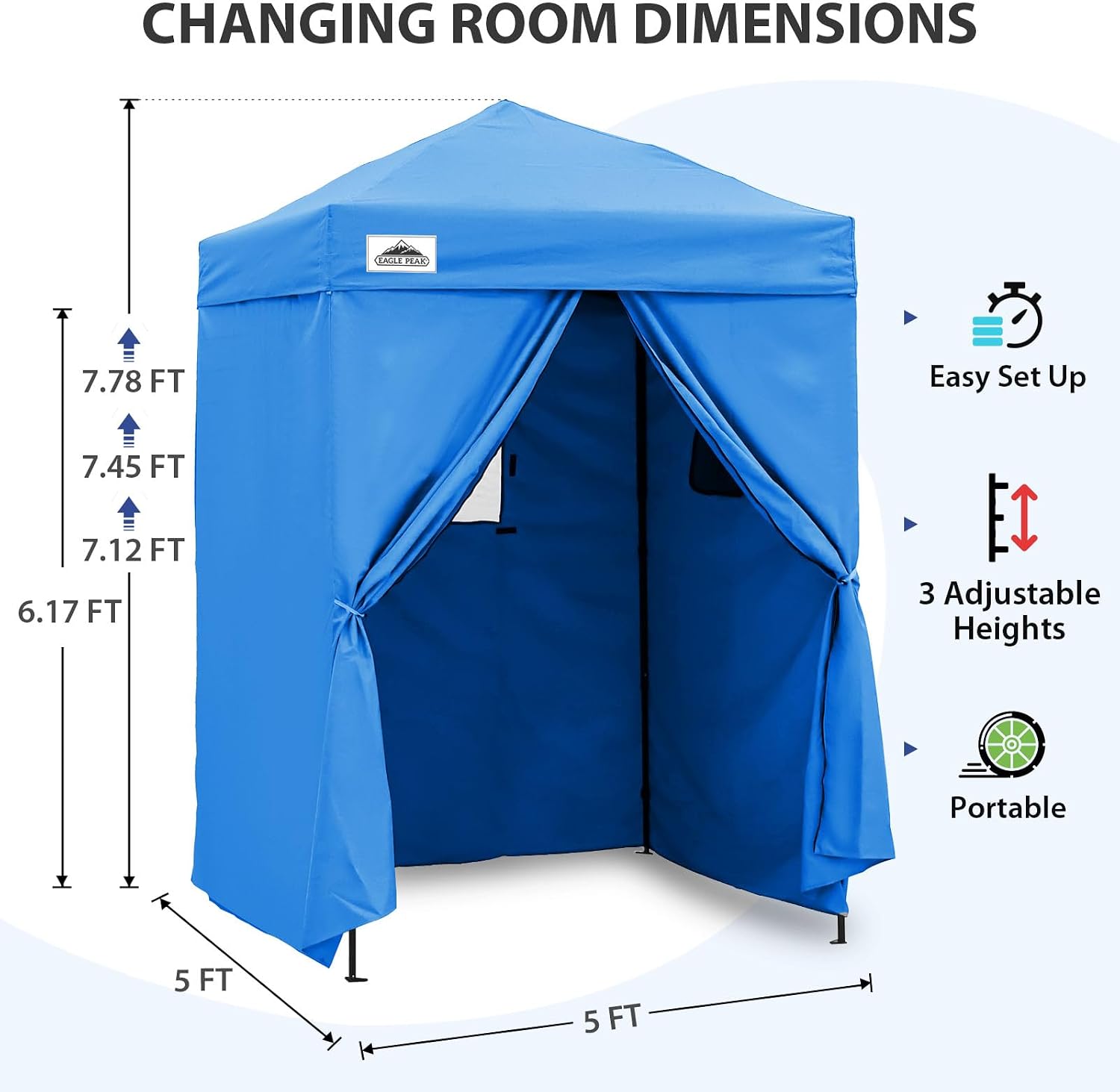 EAGLE PEAK 4x4 Pop Up Changing Tent, Outdoor Changing Room, Gray/White