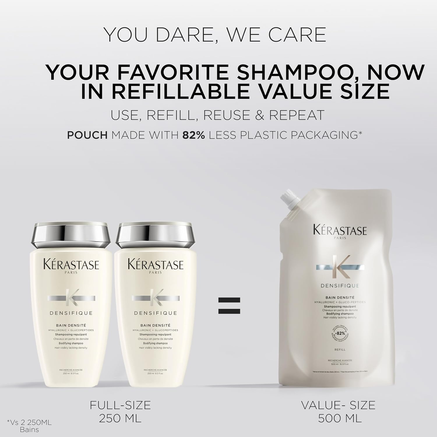Kerastase Densifique Densité Shampoo - Thickening & Strengthening Shampoo For Fine & Thinning Hair, Removes Build-Up, Hydrates and Adds Shine, With Hyaluronic Acid & Ceramides