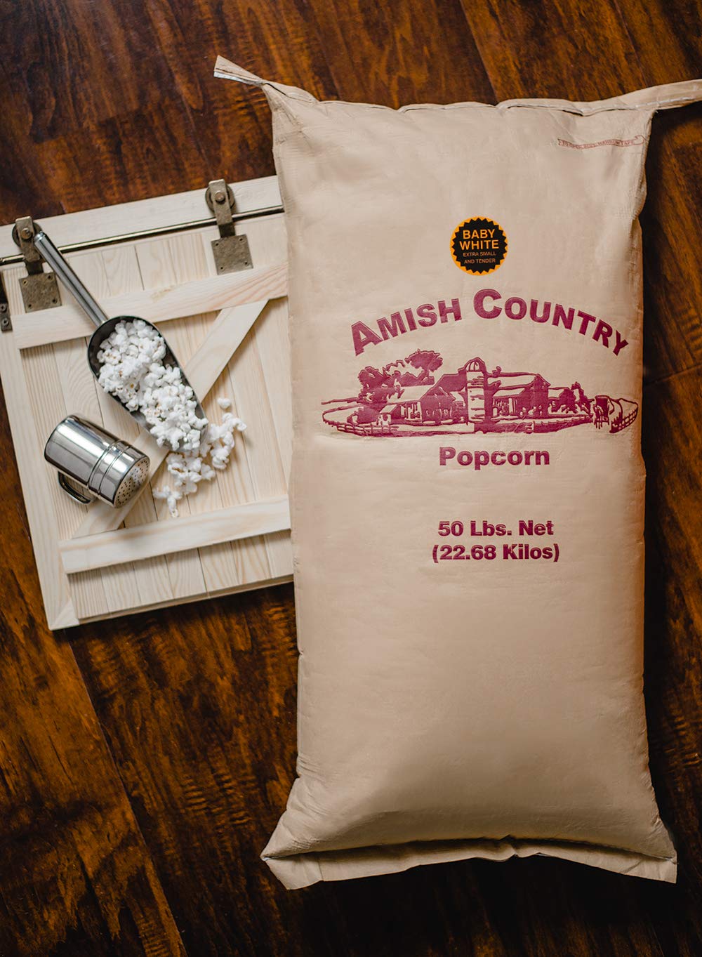Amish Country Popcorn | 2 lb Bag | Baby White Popcorn Kernels | Small and Tender | Old Fashioned, Non-GMO and Gluten Free (Baby White - 2 lb Bag)