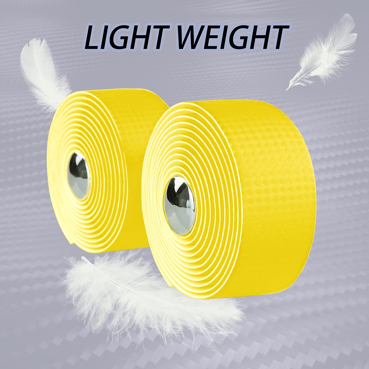 KINGOU Carbon Fiber PU Leather Road Bike Handlebar Tape Bar Tapes - 2PCS Per Set