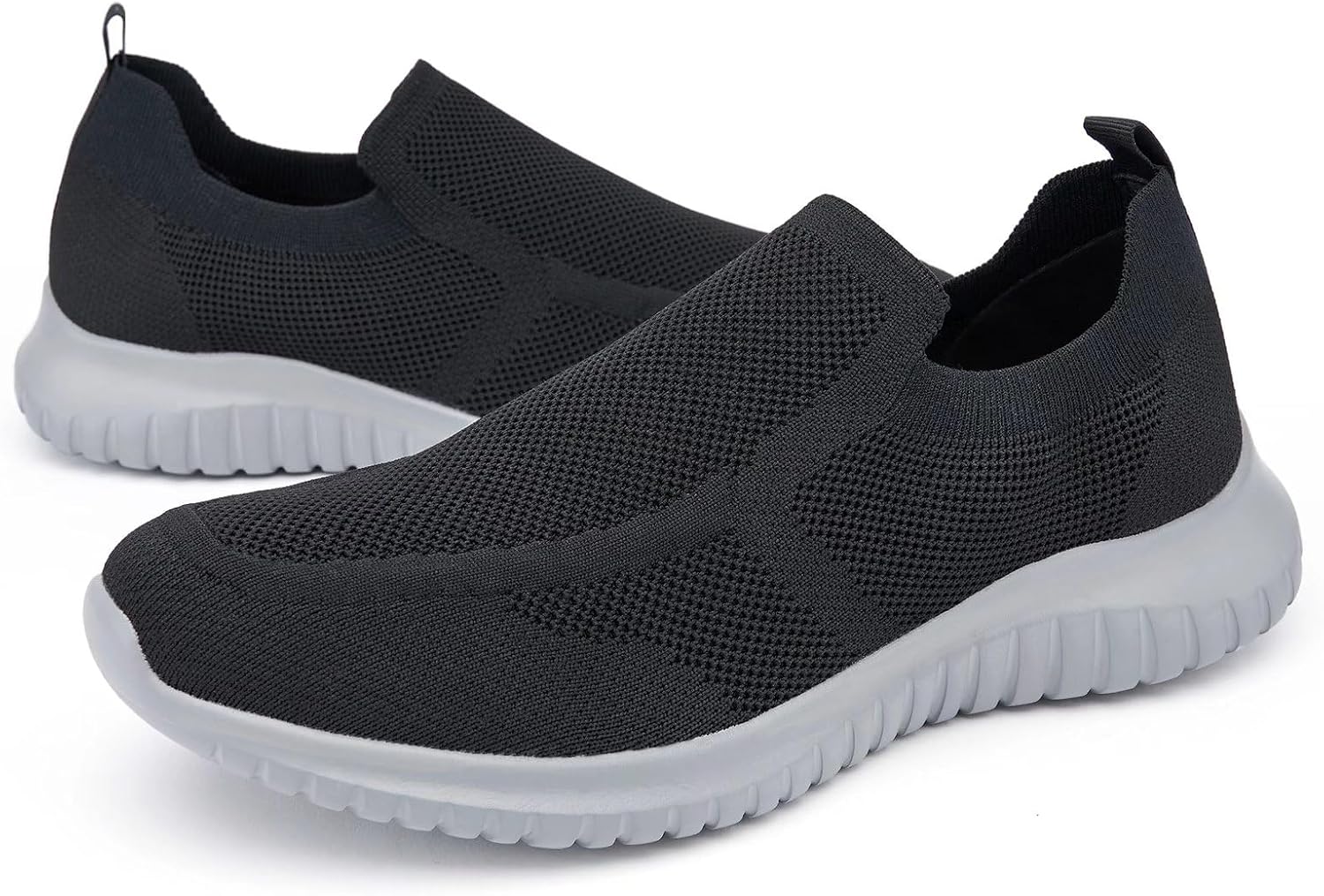 konhill Mens Slip-On Knit Walking Sneakers