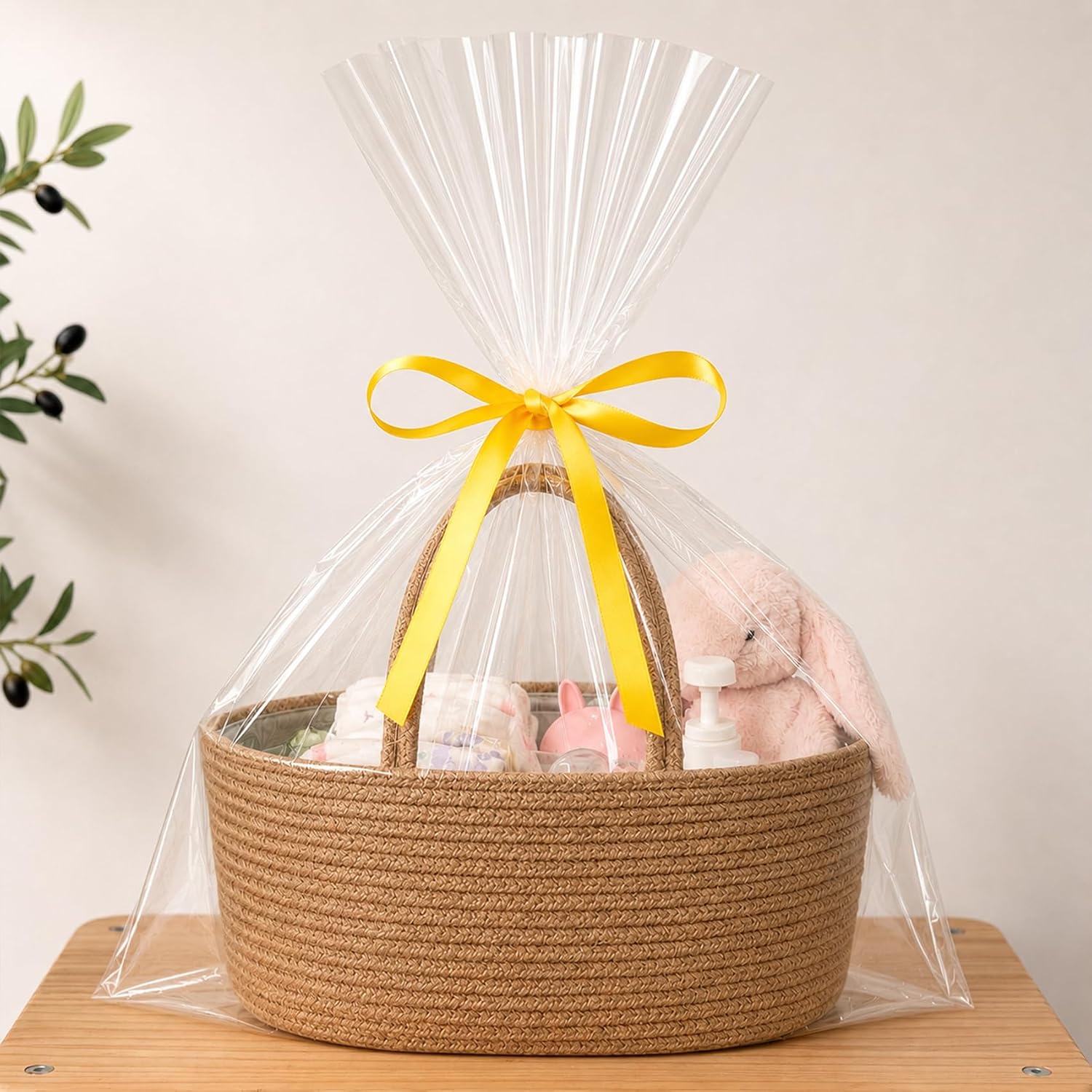 ABenkle Diaper Caddy Organizer - Cotton Rope Nursery Storage Basket for Baby Essentials, Boys & Girls Shower Gift, Changing Table Organizer