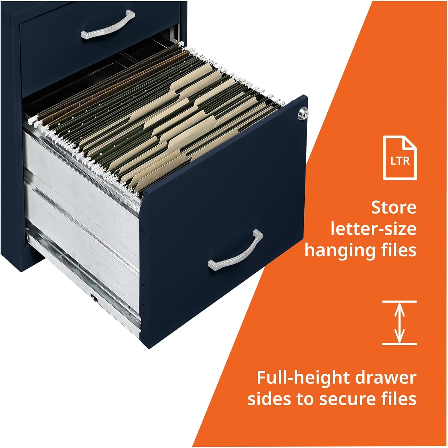 NuSparc 2 Drawer Locking Filing Cabinet | Pre-Assembled Steel Construction | Space-Saving Design is Perfect for Home and Small Office | Letter-Size | Assembled in North America