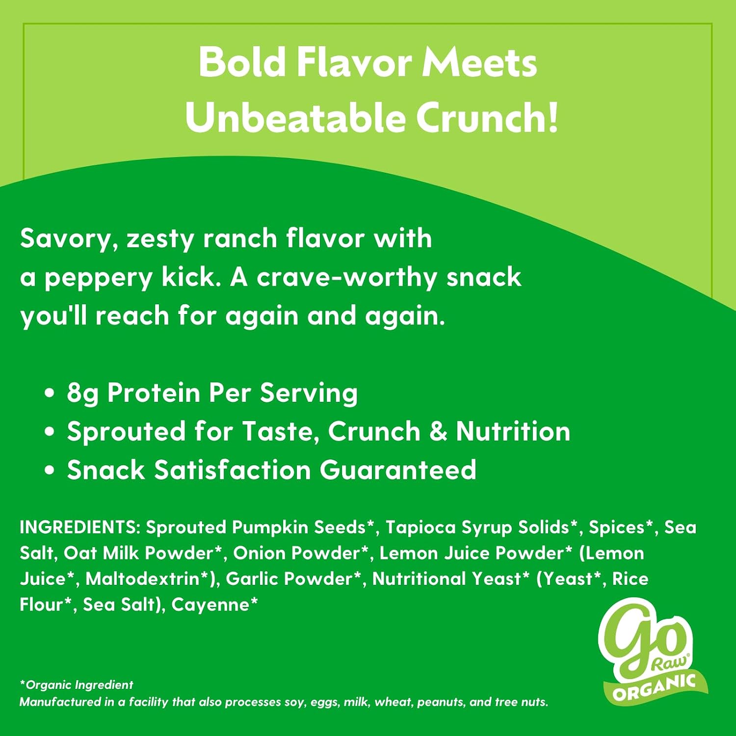 Go Raw Organic Sprouted Pumpkin Seeds - Sea Salted Pepita Snack | Keto, Non-GMO, Vegan, Gluten-Free, Kosher, Paleo, Protein-Packed Superfood, Healthy Vegan Snack for Adults and Kids, 14oz Bag