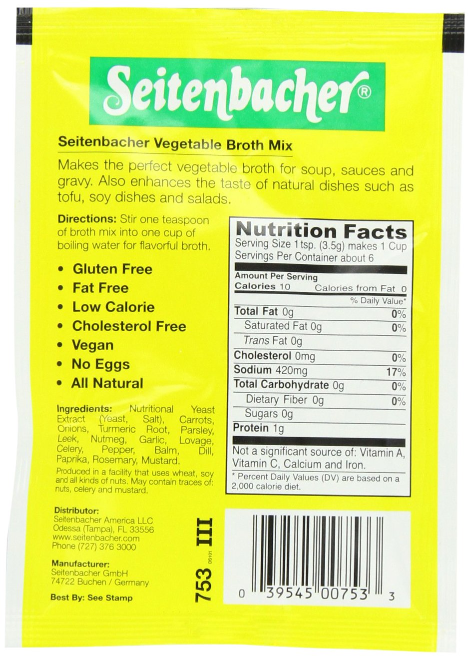 Seitenbacher Vegetable Broth and Seasoning - 5 oz. can