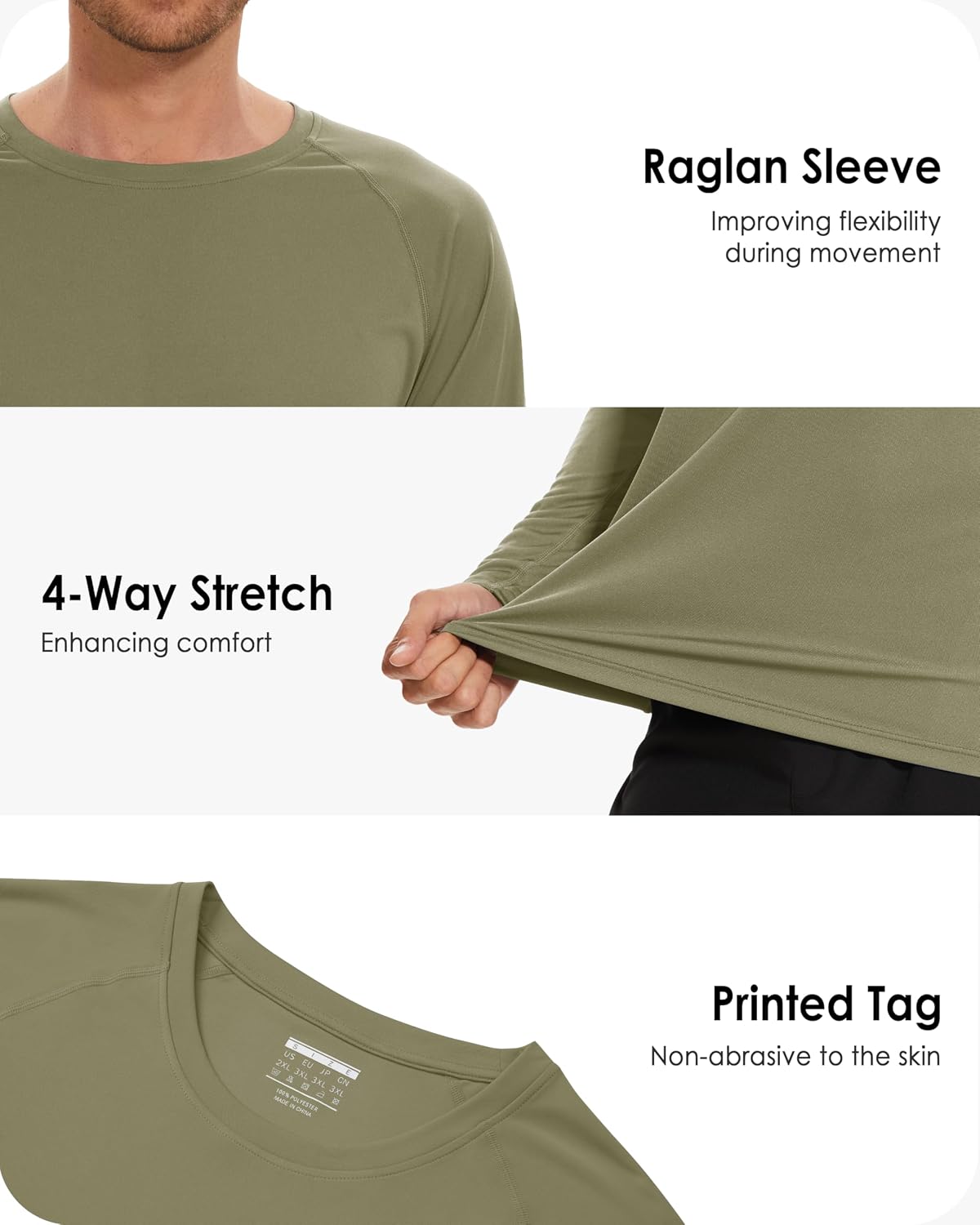 Boladeci Men's UPF 50+ Sun Protection UV SPF Shirts Long Sleeve Lightweight Quick Dry Swim T-Shirts Rash Guard