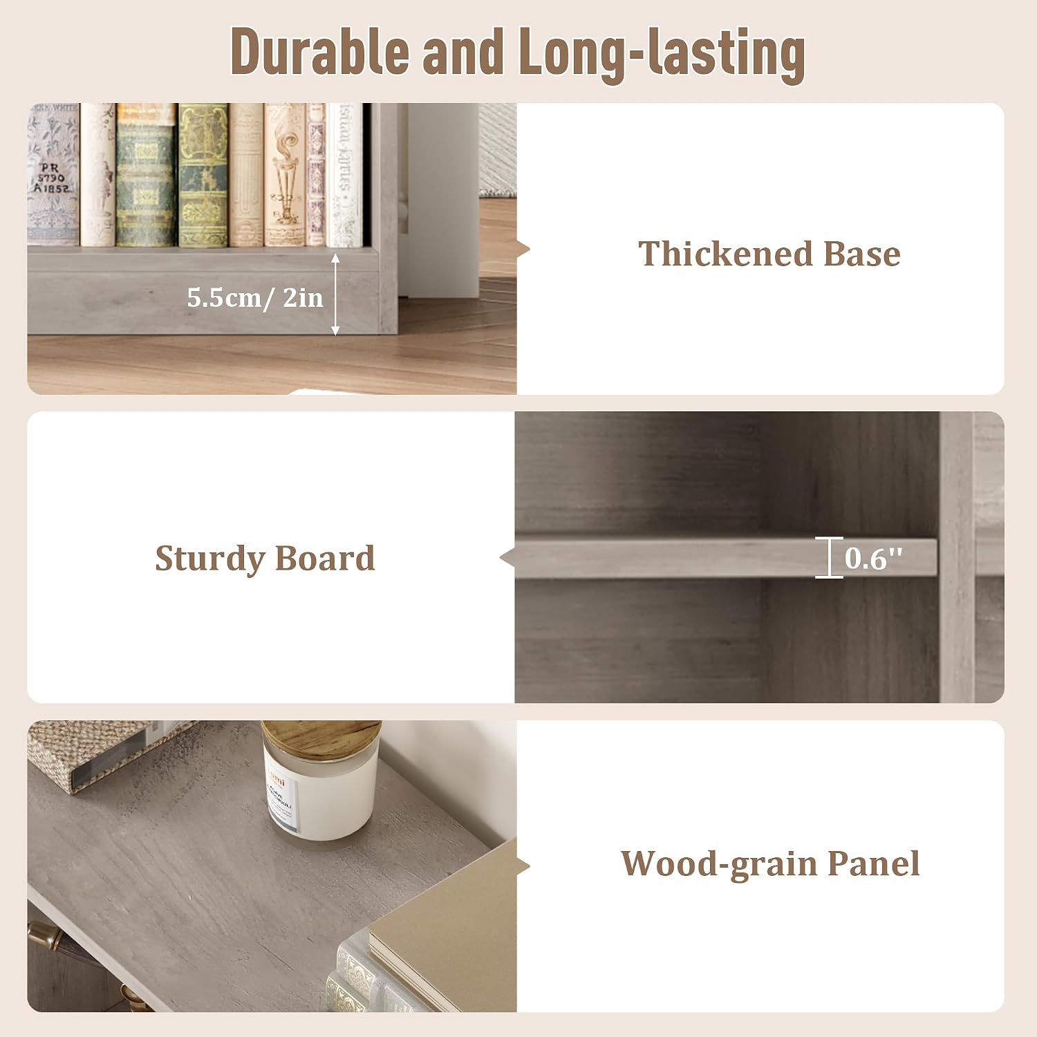 Bookshelf Tall Bookcase, 6-Tier Double Wide Bookshelves, White | Freestanding Display Storage Shelves, Tall and Large Book Shelves for Home Decor Bedroom, Living Room, Home Office, Library