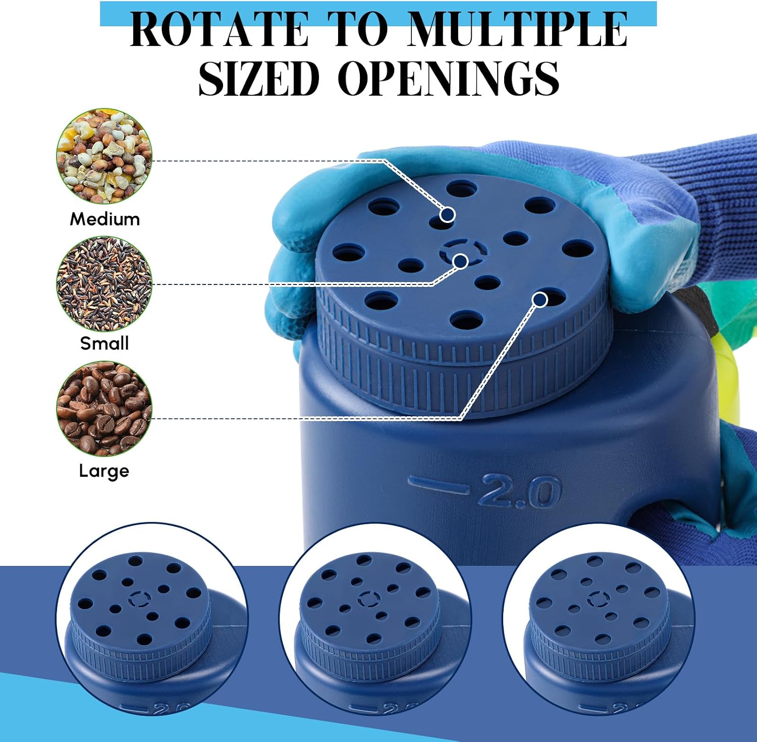 Handheld Spreader Set with Scoop & Gloves for Seed, Salt, De-icer,Green