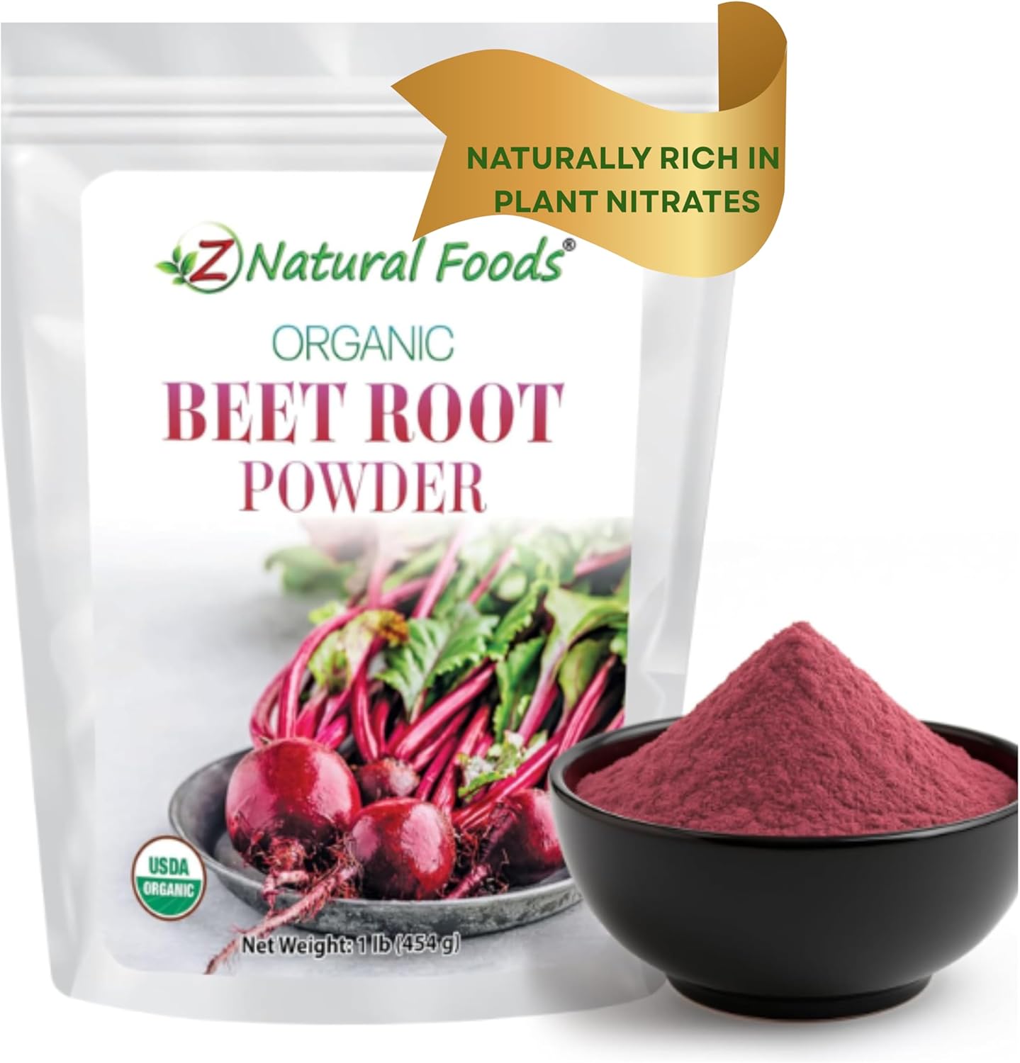 Z Natural Foods Organic Beet Root Powder - Vegan, Gluten Free, 16 oz