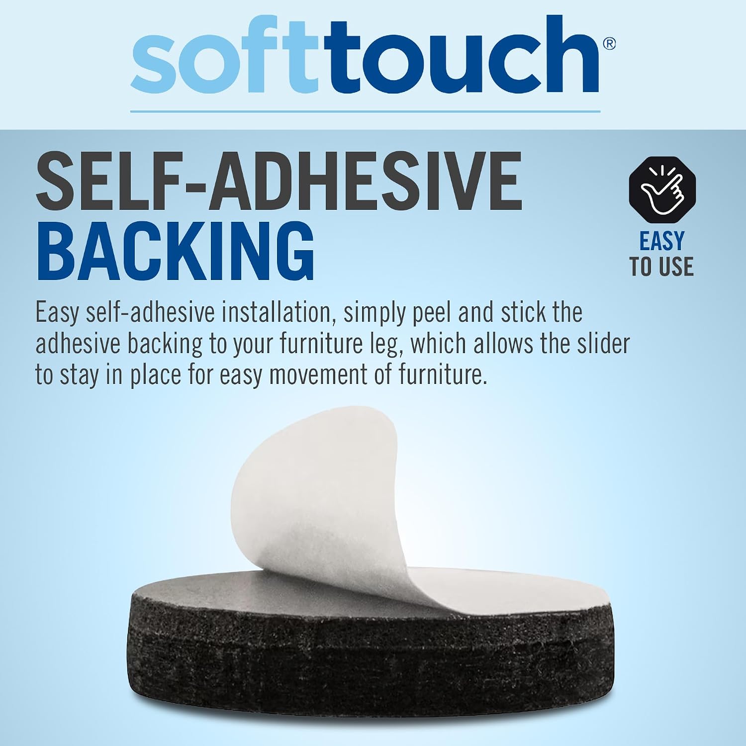 softtouch 1 1/2" Round Heavy Duty Felt Furniture Pads for Hardwood, Brown (24 Pack)