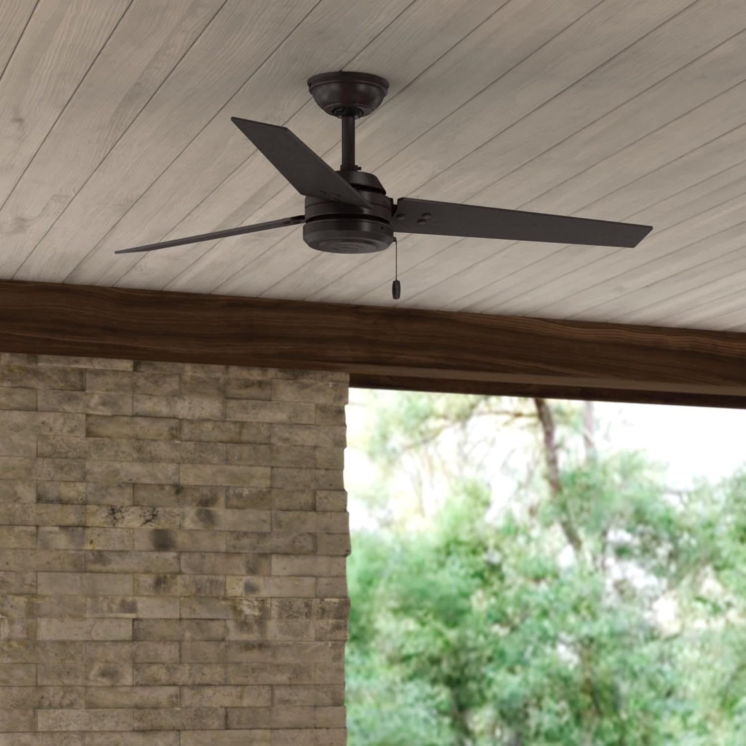 Hunter Cassius, Outdoor or Indoor, Ceiling Fan, 44 inch, Matte Black