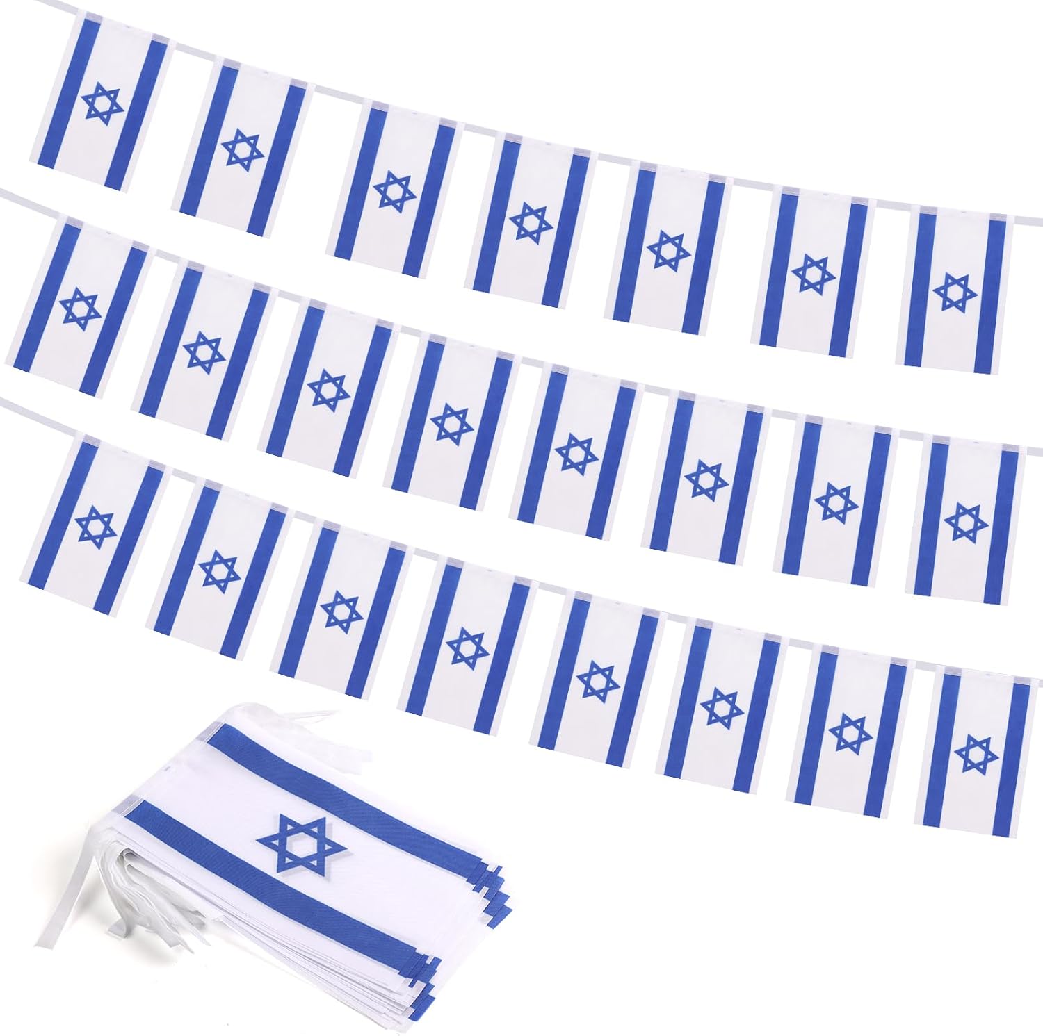 Nicaragua Flag Banner, Small Mini Nicaraguan Flags Patriotic Decoration for Party, Classroom, Sports Events, 33 Feet 30 Flags