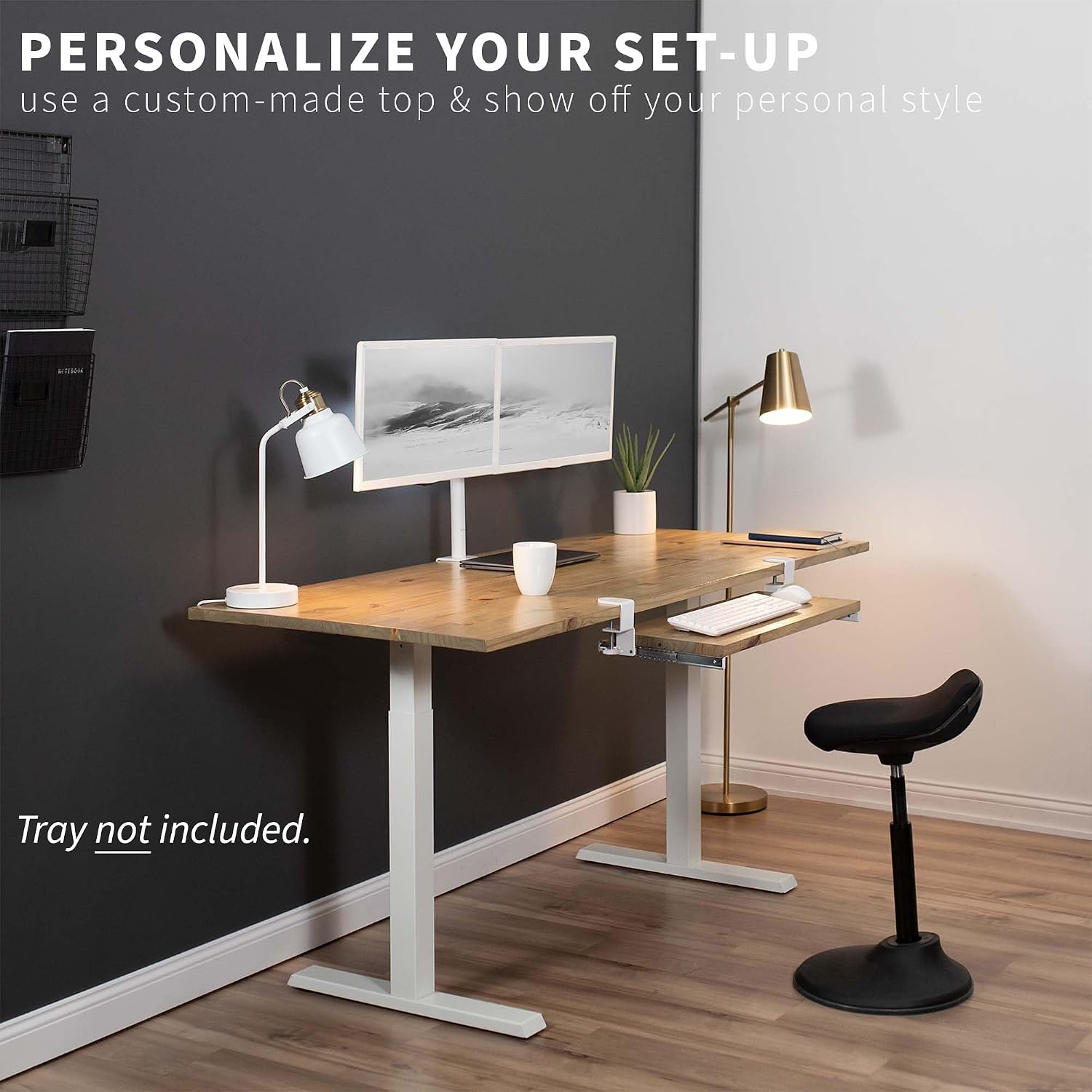 VIVO Clamp and 12 inch Rail Set for DIY Custom Wooden Keyboard Trays (Rail Set Only - Tray Not Included)