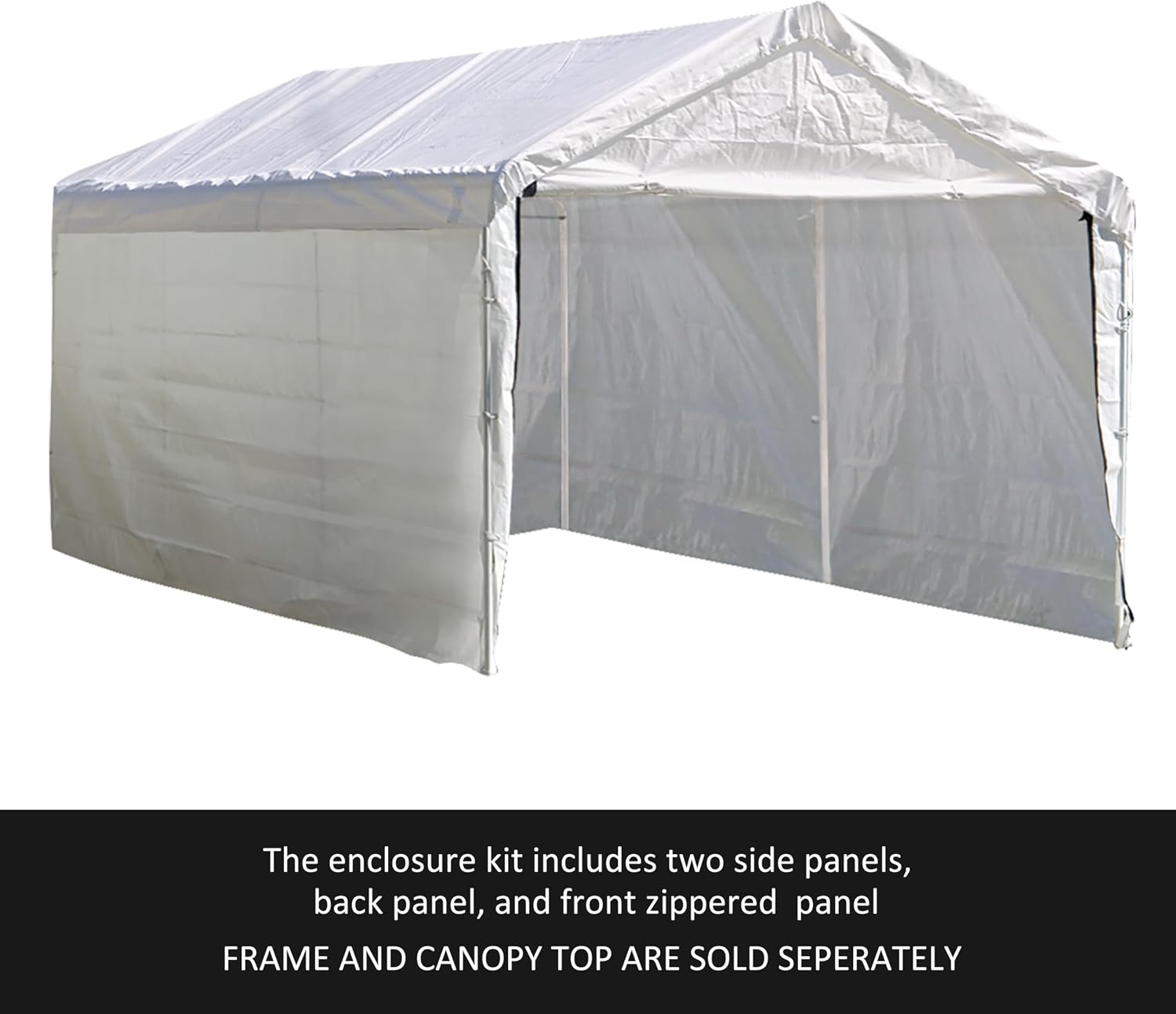 ShelterLogic SuperMax 12 x 20 x 1 ft White Canopy Enclosure Kit (Frame and Canopy Sold Separately)