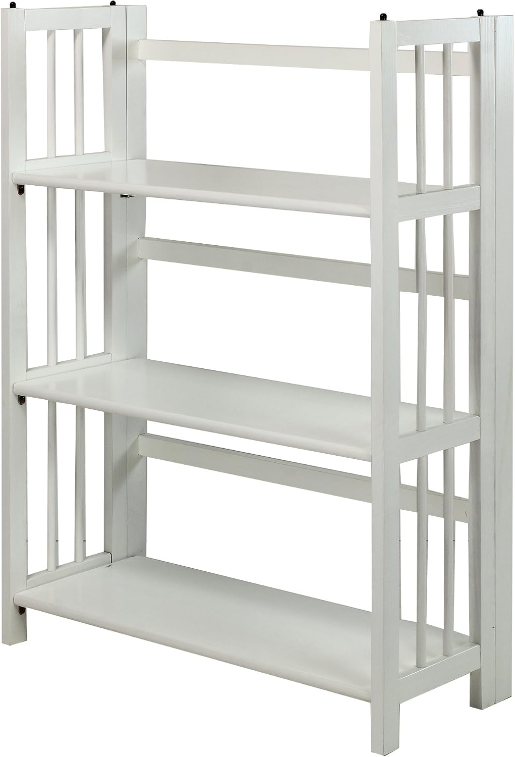 Casual Home 3-Shelf Folding Stackable Bookcase (27.5" Wide)-Walnut
