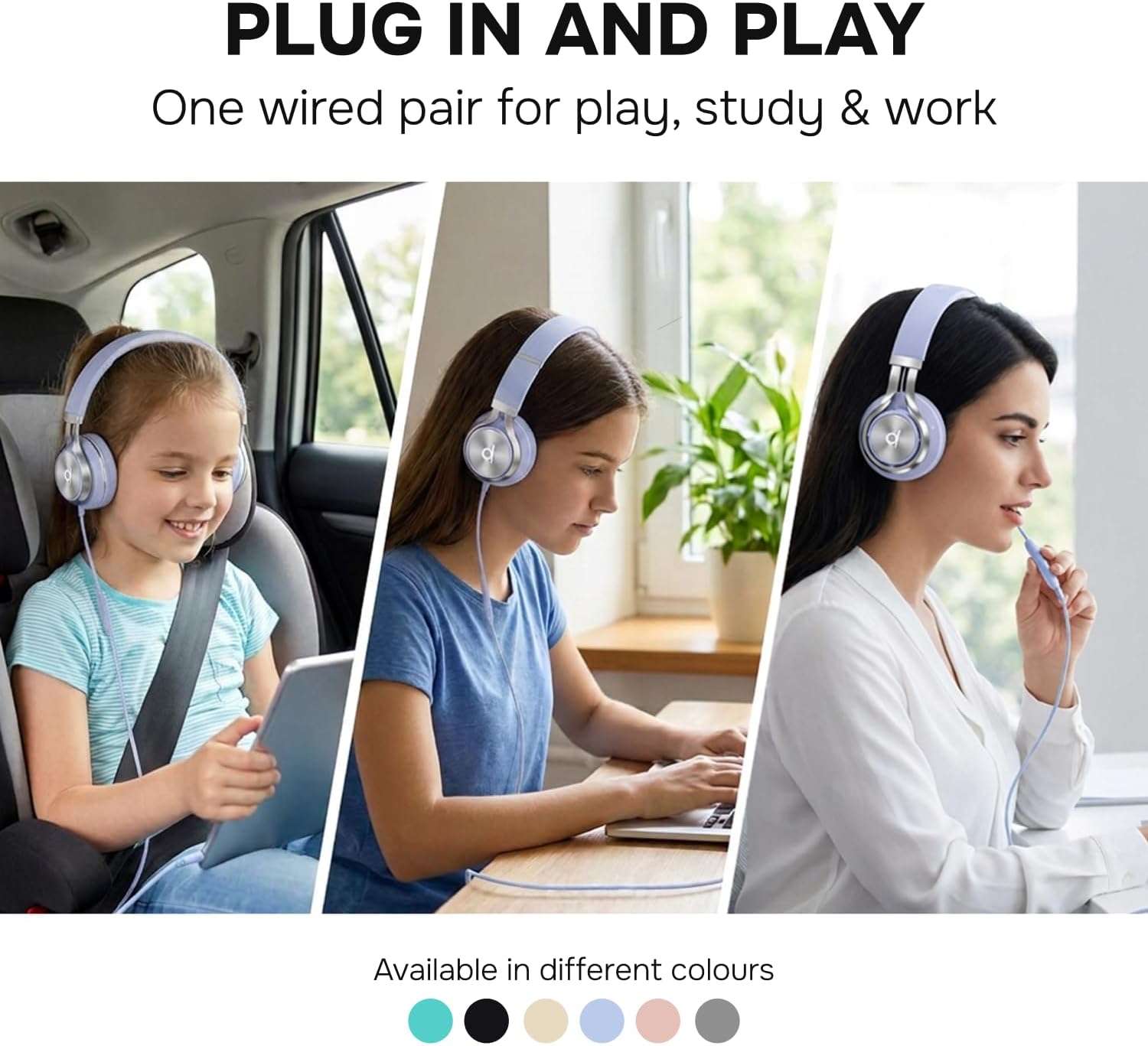 ARTIX Wired Headphones for Classroom & School with Microphone & Volume Control - Adults, Teens & Kids Headphones with Cord