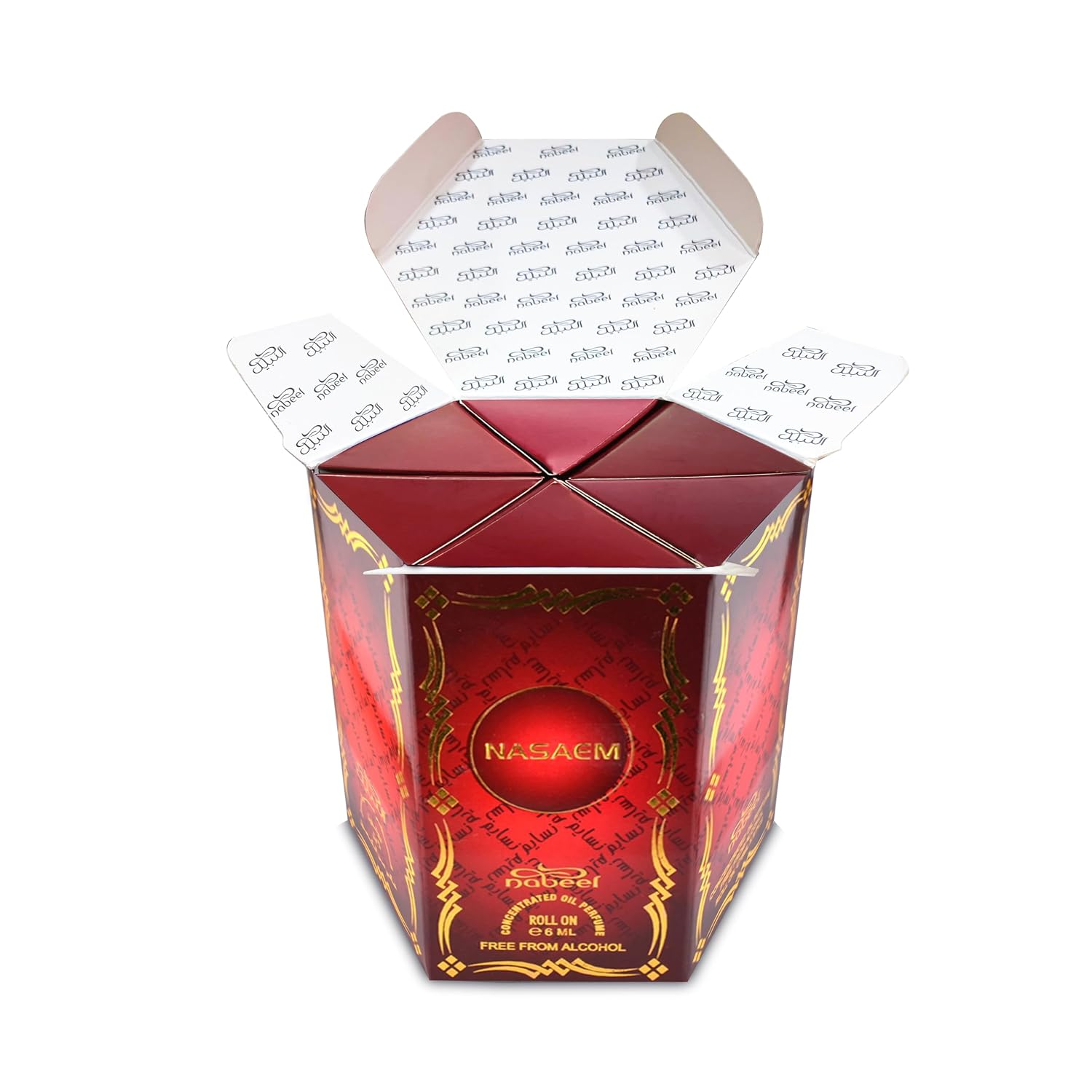 Nabeel Perfumes Roll On-Concentrated Perfume Oil 6ml (0.2 oz) | Heritage Collection | Free from Alcohol | by Nabeel Perfumes (6 Pack, Nasaem Roll On)