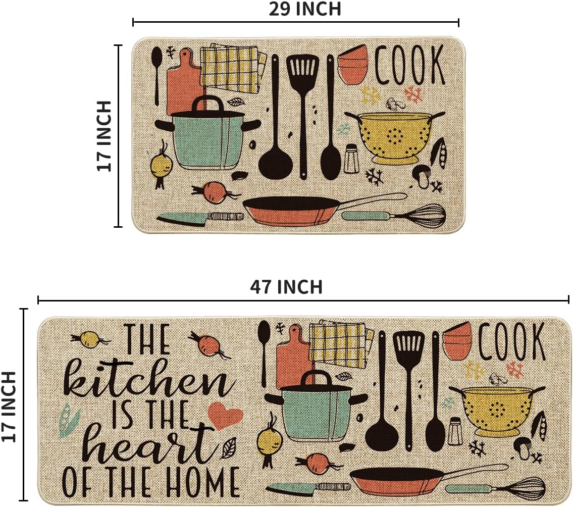 Artoid Mode The Kitchen is The Heart of The Home Kitchen Mats Set of 2