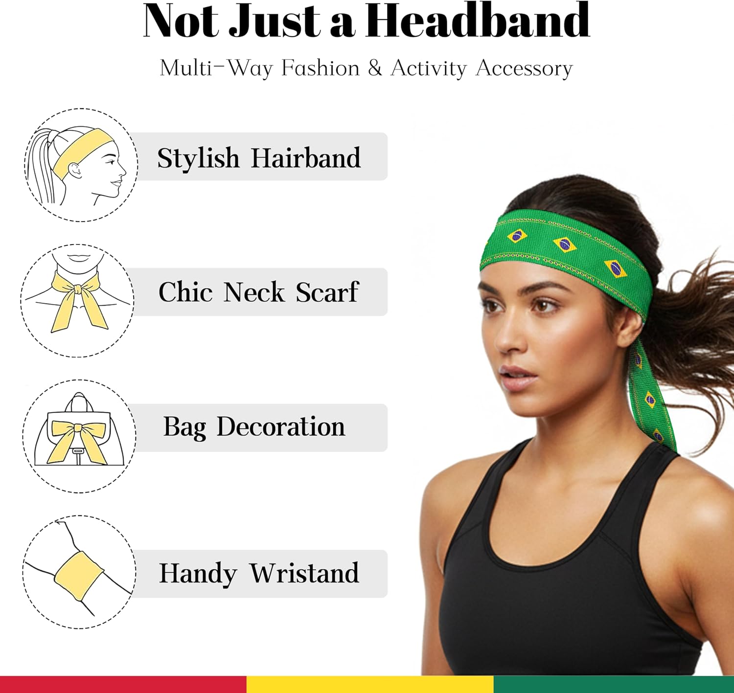 Tie Headbands for Men Women,Pattern Gymwrap,Gym Workout Adjustable Non-Slip Sweatbands for Running,40 X 2.4In