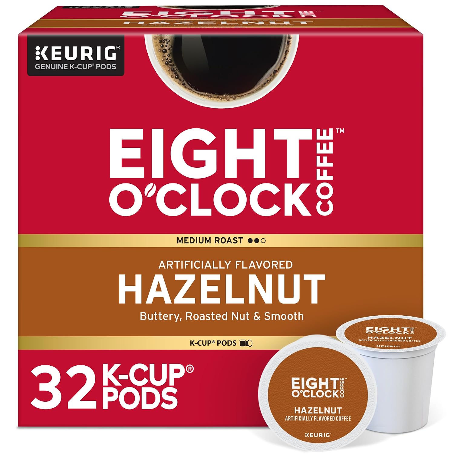 Eight O'Clock Coffee The Original, Single-Serve Keurig K-Cup Pods, Medium Roast Coffee Pods, 72 Count